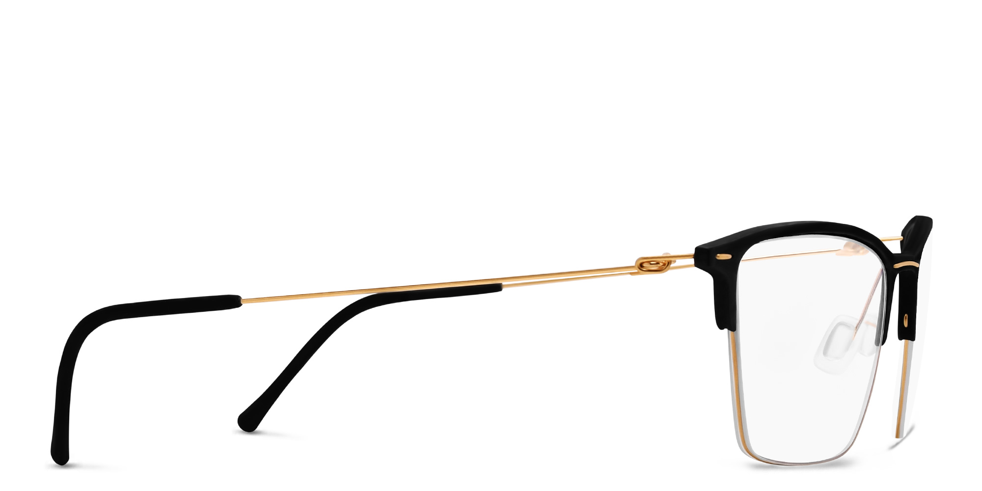 Shop MONOGRAM Half Rim Square Eyeglasses in Black online.