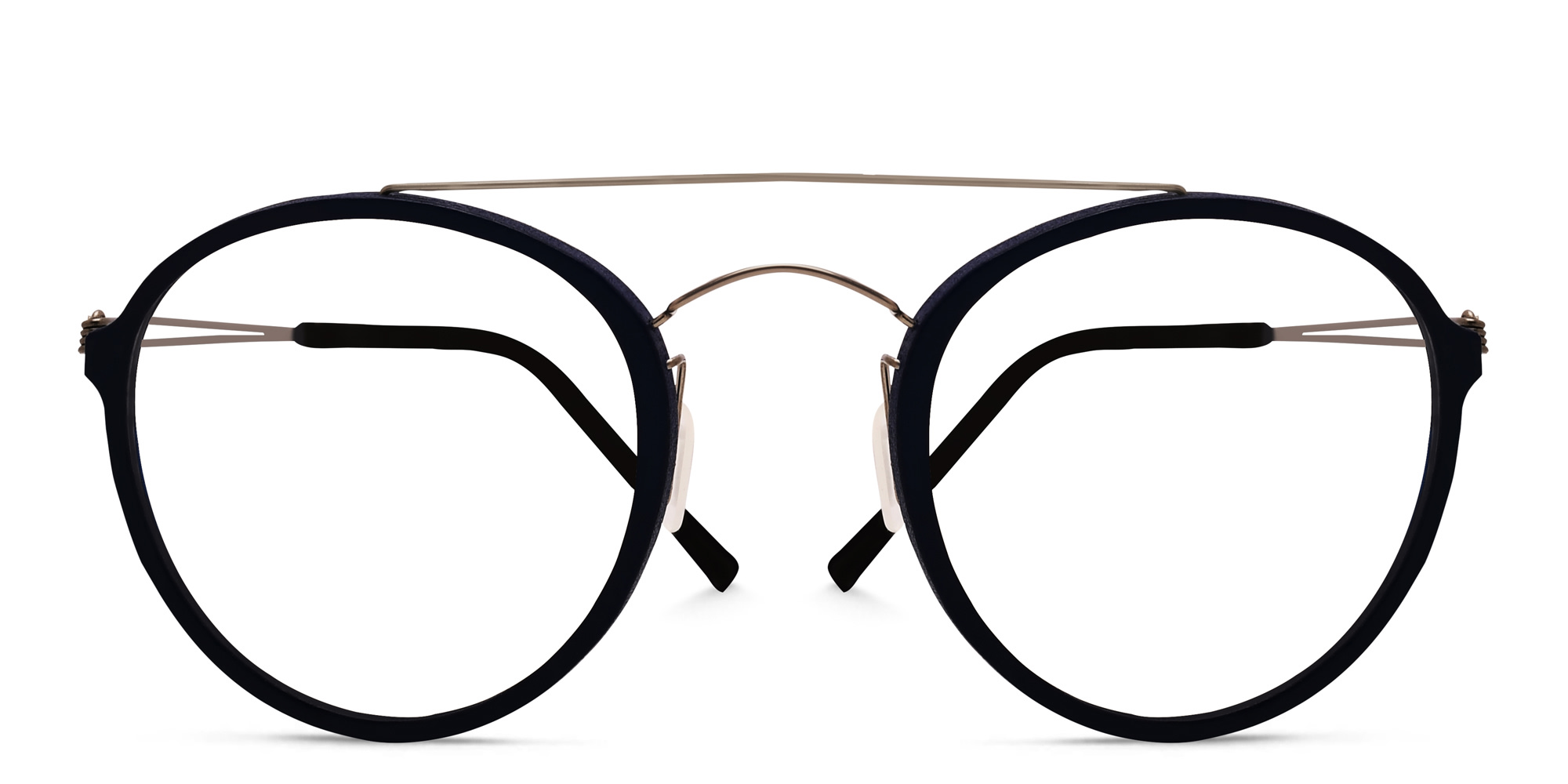 Shop MONOGRAM Unisex Round Eyeglasses in Blue online.