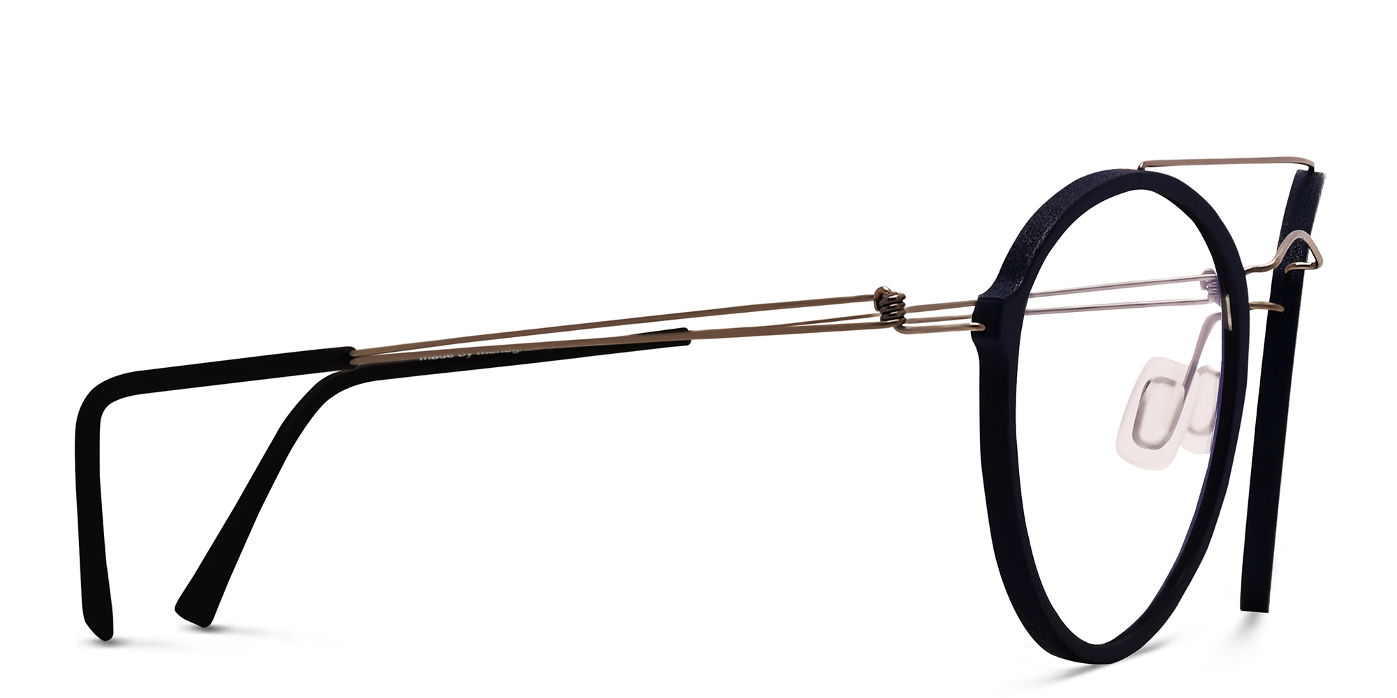 Shop MONOGRAM Unisex Round Eyeglasses in Blue online.