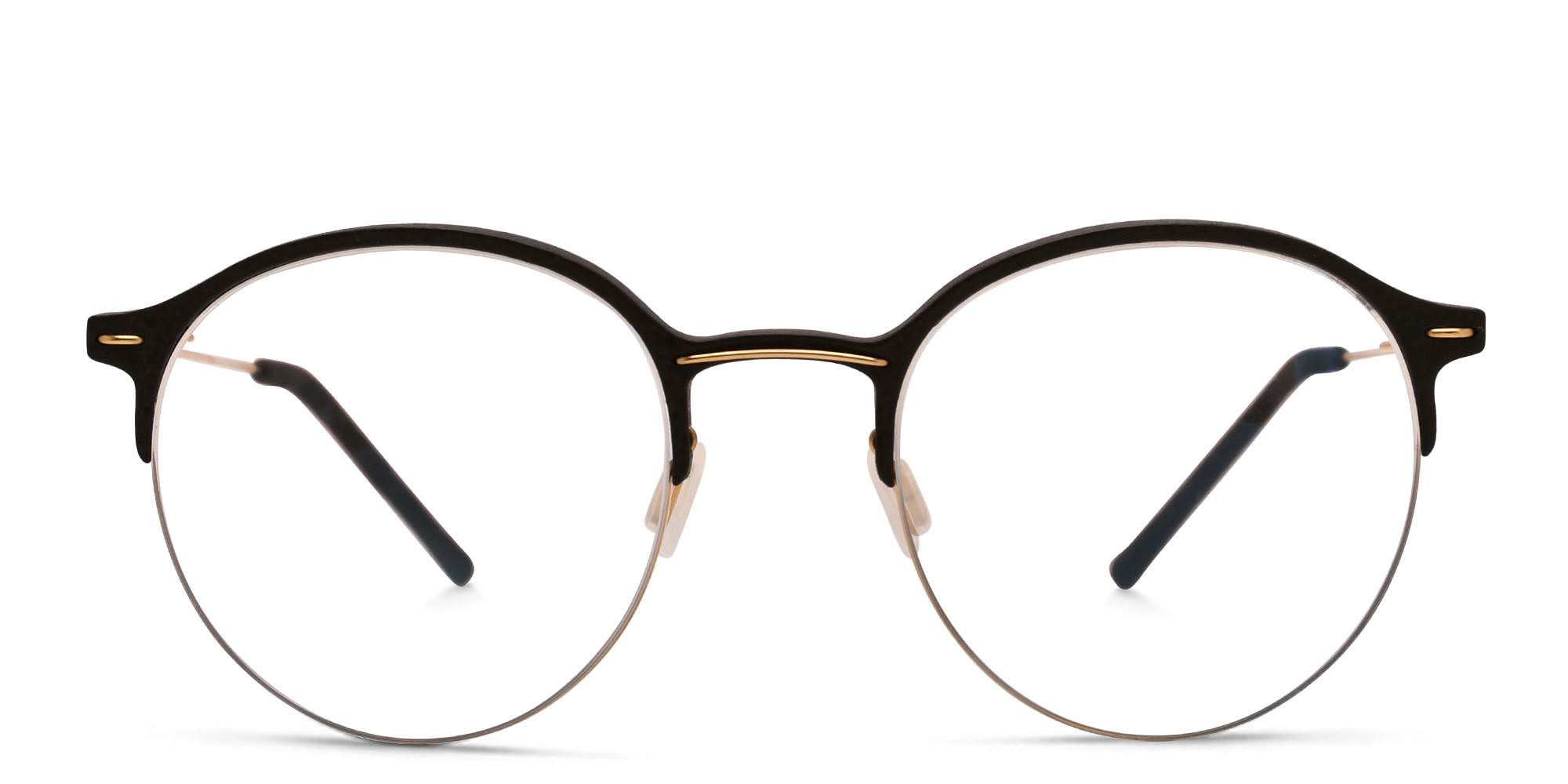 MONOGRAM Unisex Half Rim Round Eyeglasses in Black – Product Photo 1