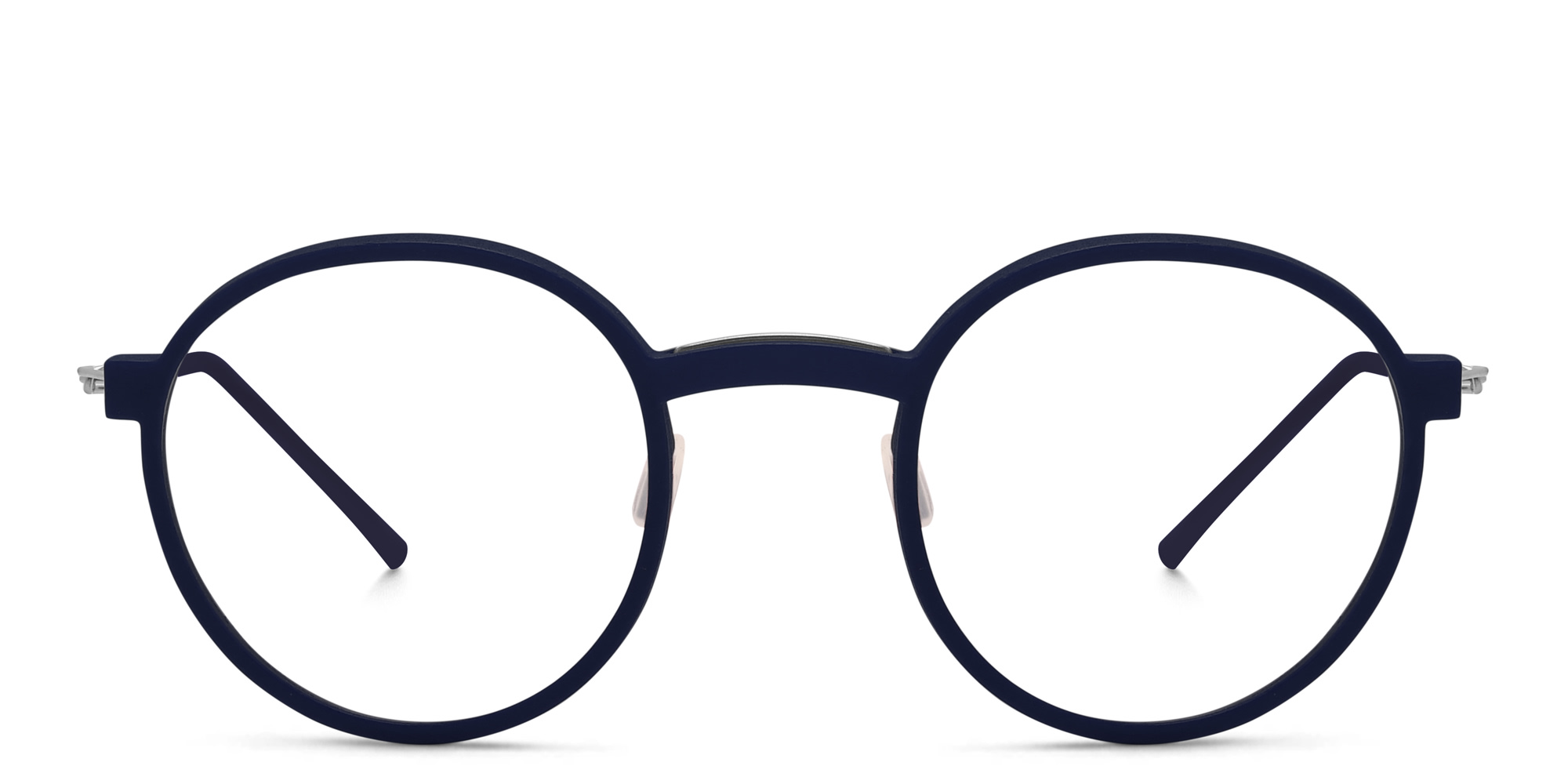 Shop MONOGRAM Unisex Round Eyeglasses in Blue online.