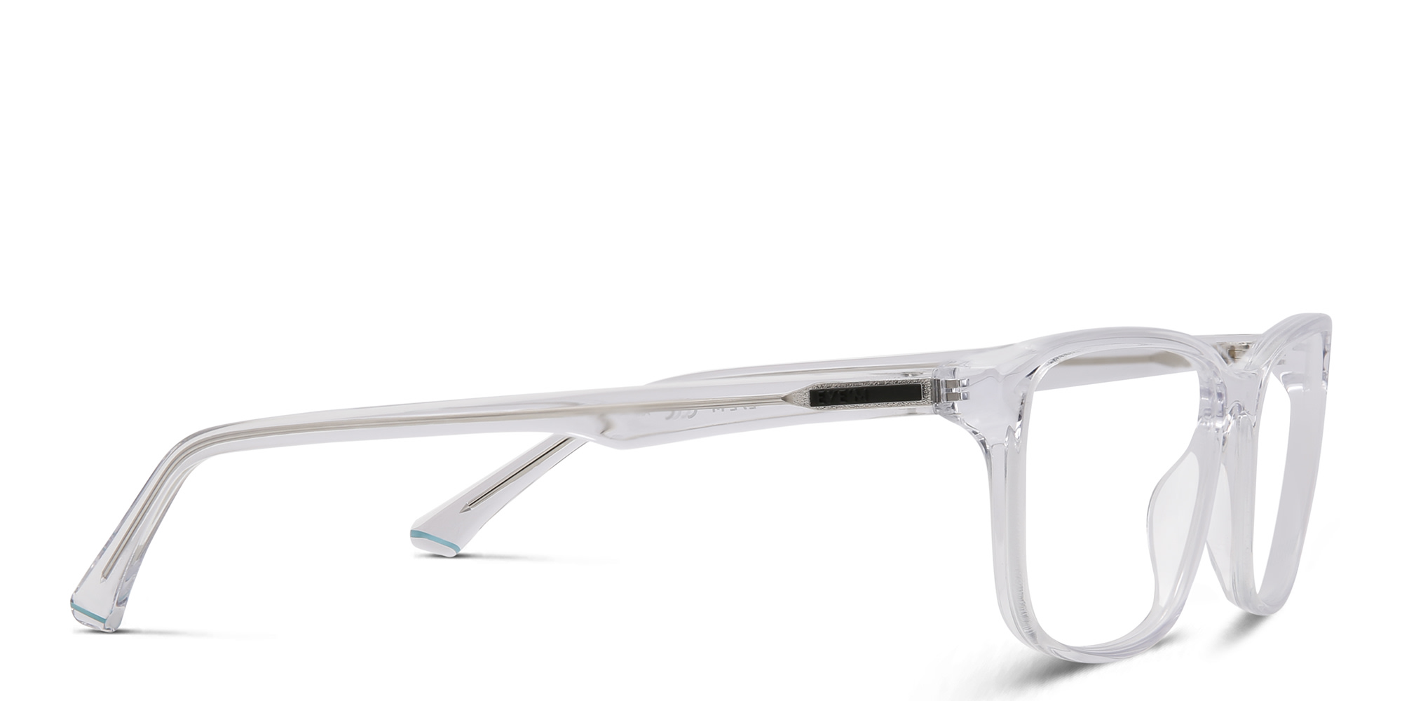 EYE'M Wide Rectangle Eyeglasses in Clear – Product Photo 3
