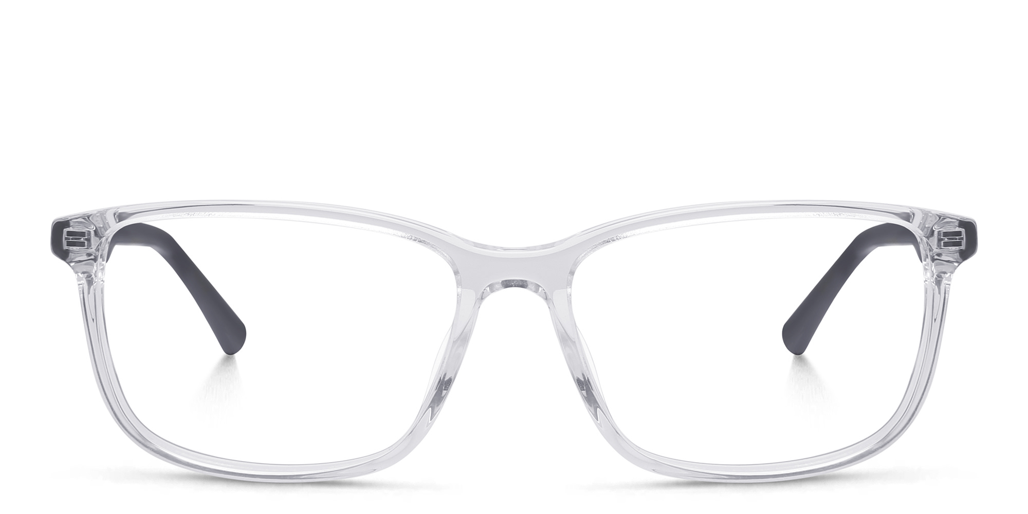 Shop EYE'M Wide Rectangle Eyeglasses in Transparent online.