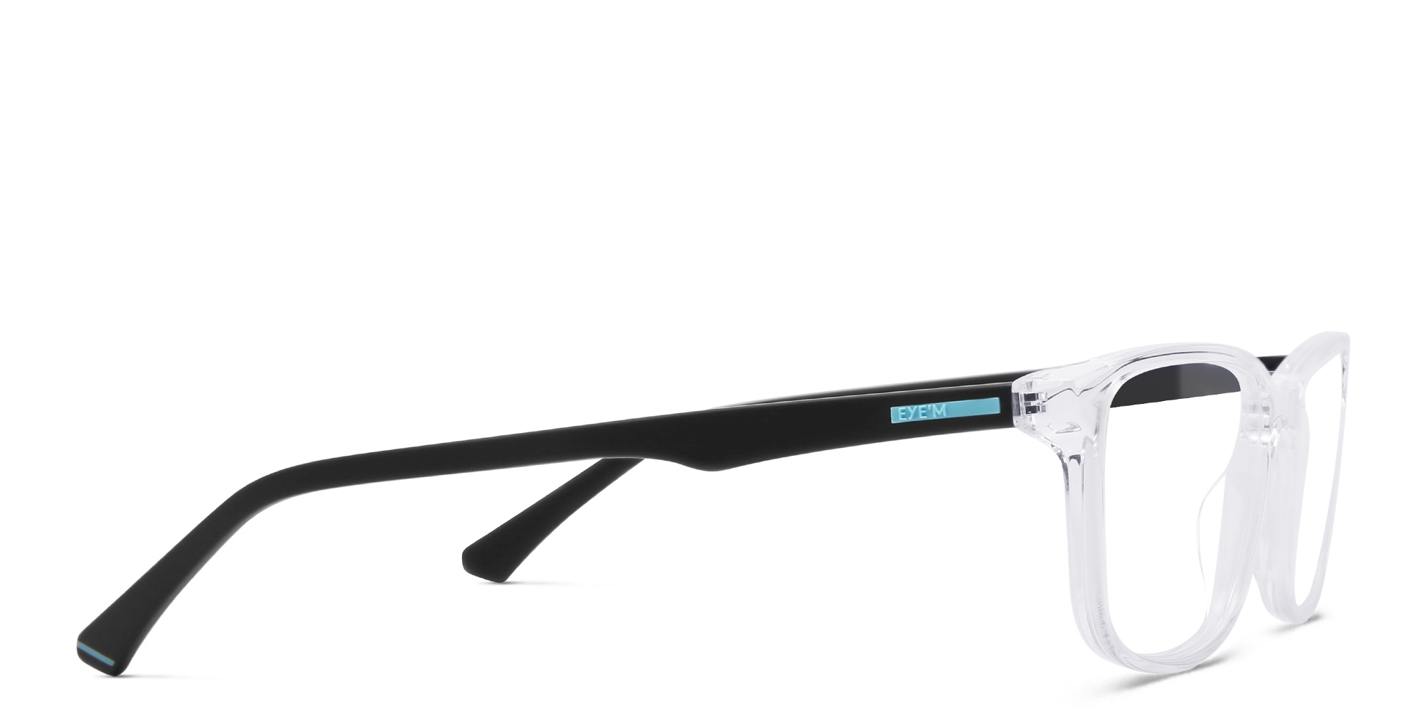 Shop EYE'M Wide Rectangle Eyeglasses in Transparent online.