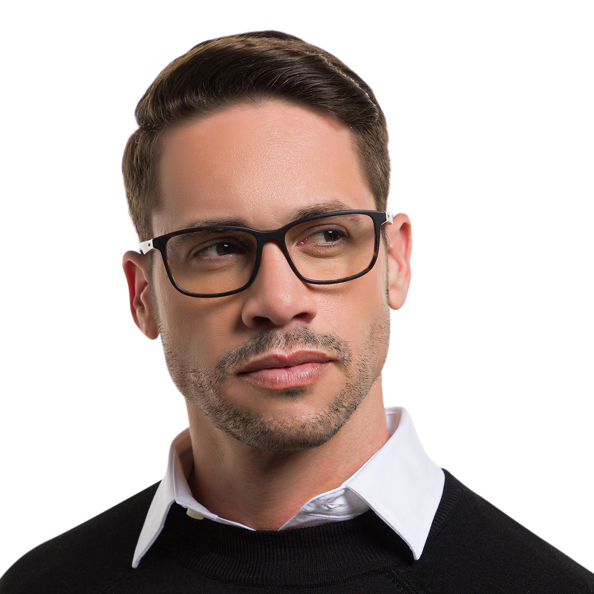 EYE'M Wide Rectangle Eyeglasses in Havana – Product Photo 5