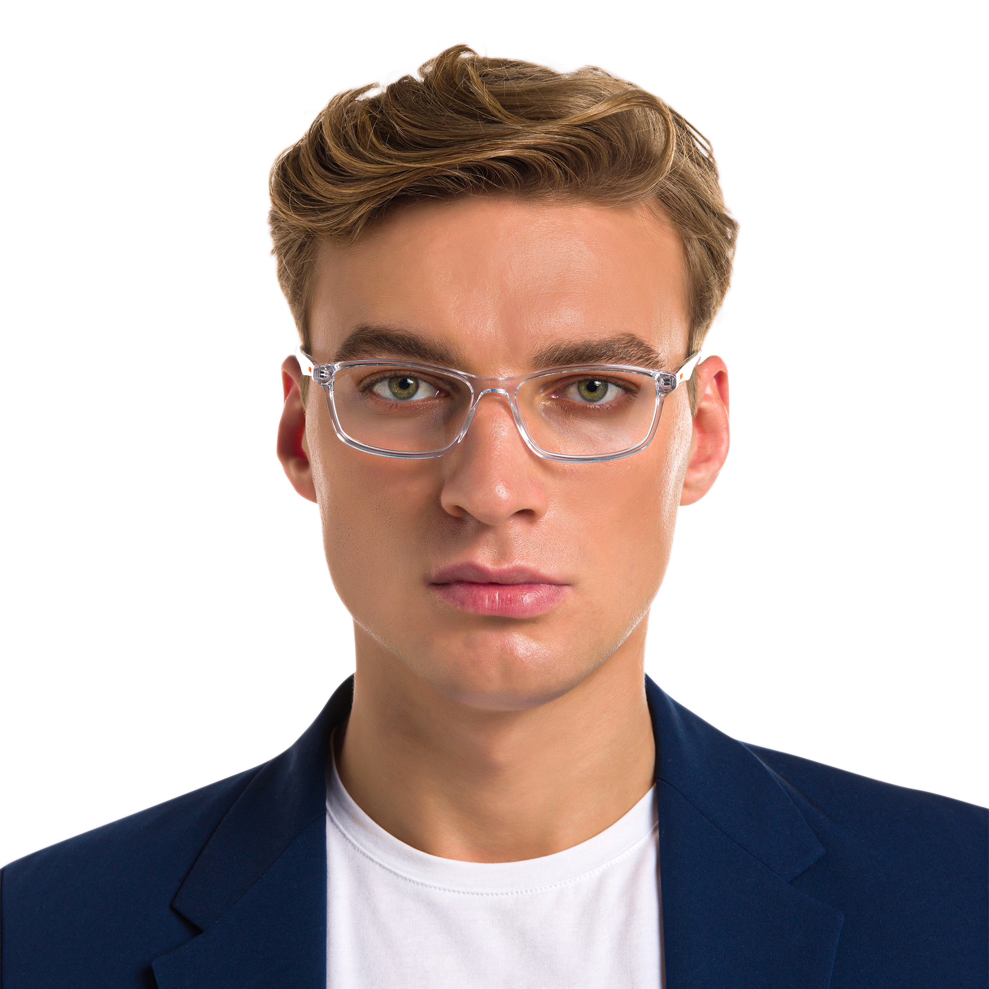 Shop EYE'M Rectangle Eyeglasses in Clear online.