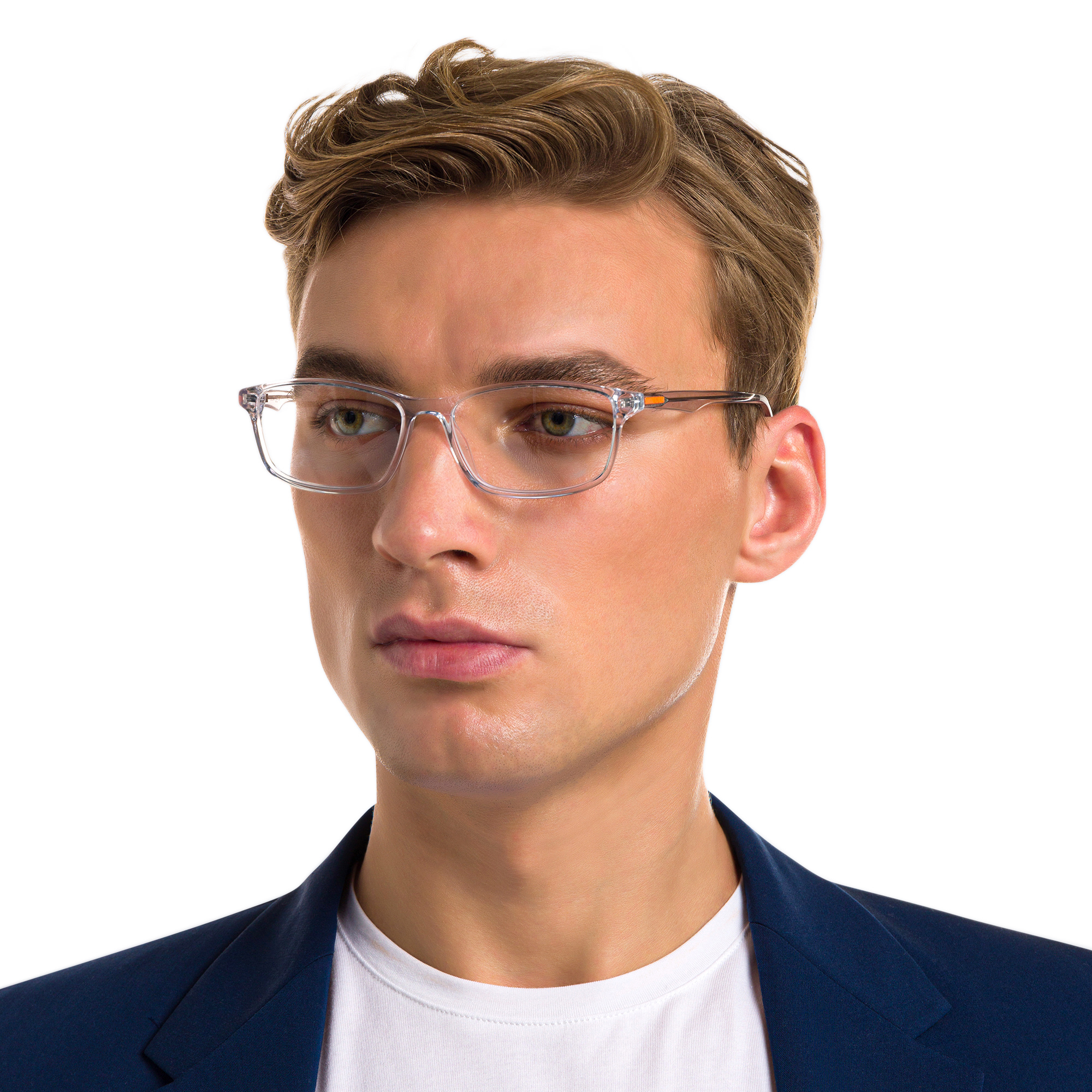 Shop EYE'M Rectangle Eyeglasses in Clear online.