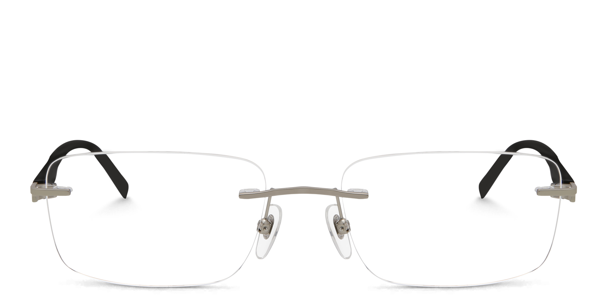 Shop EYE'M Rimless Wide Rectangle Eyeglasses in Gold online.