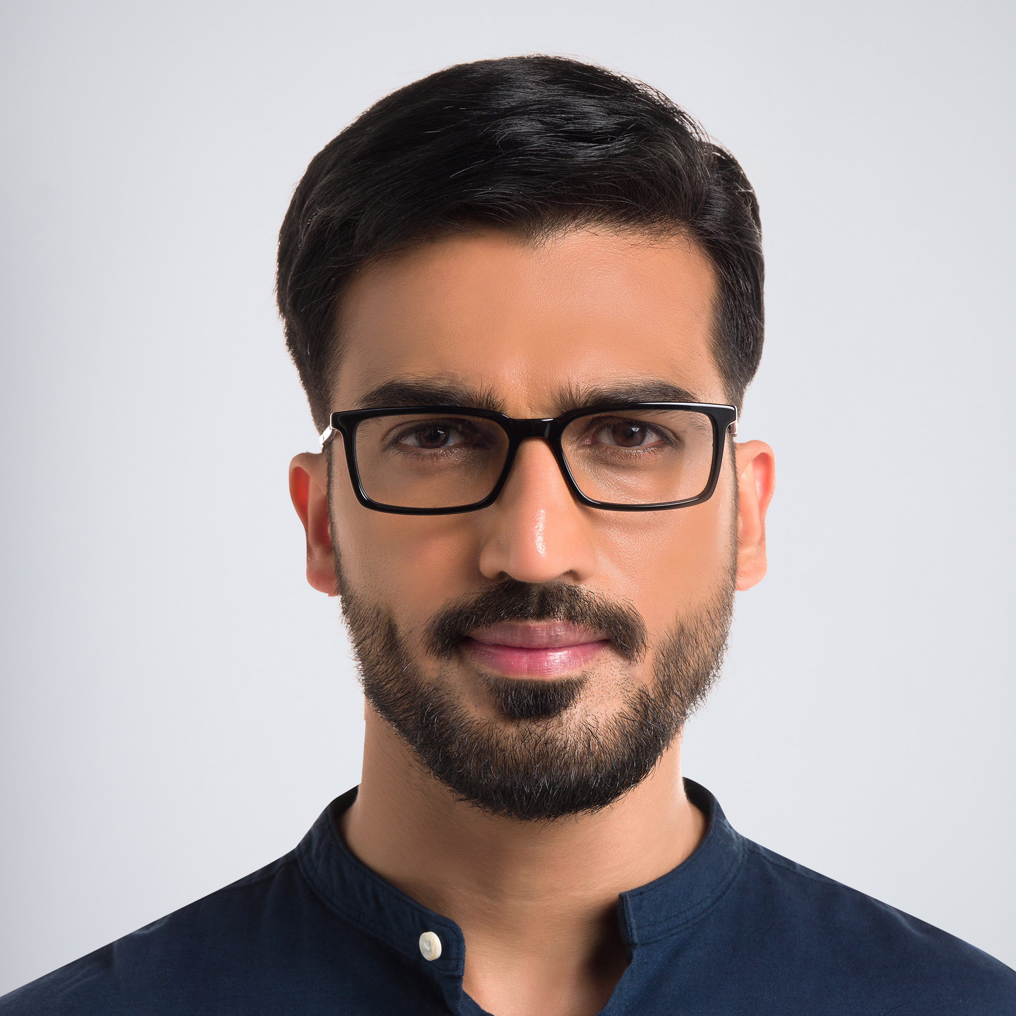 نظارة طبية بإطار مستطيل من EYE'M بلون أسود وأزرق - صورة المنتج 4