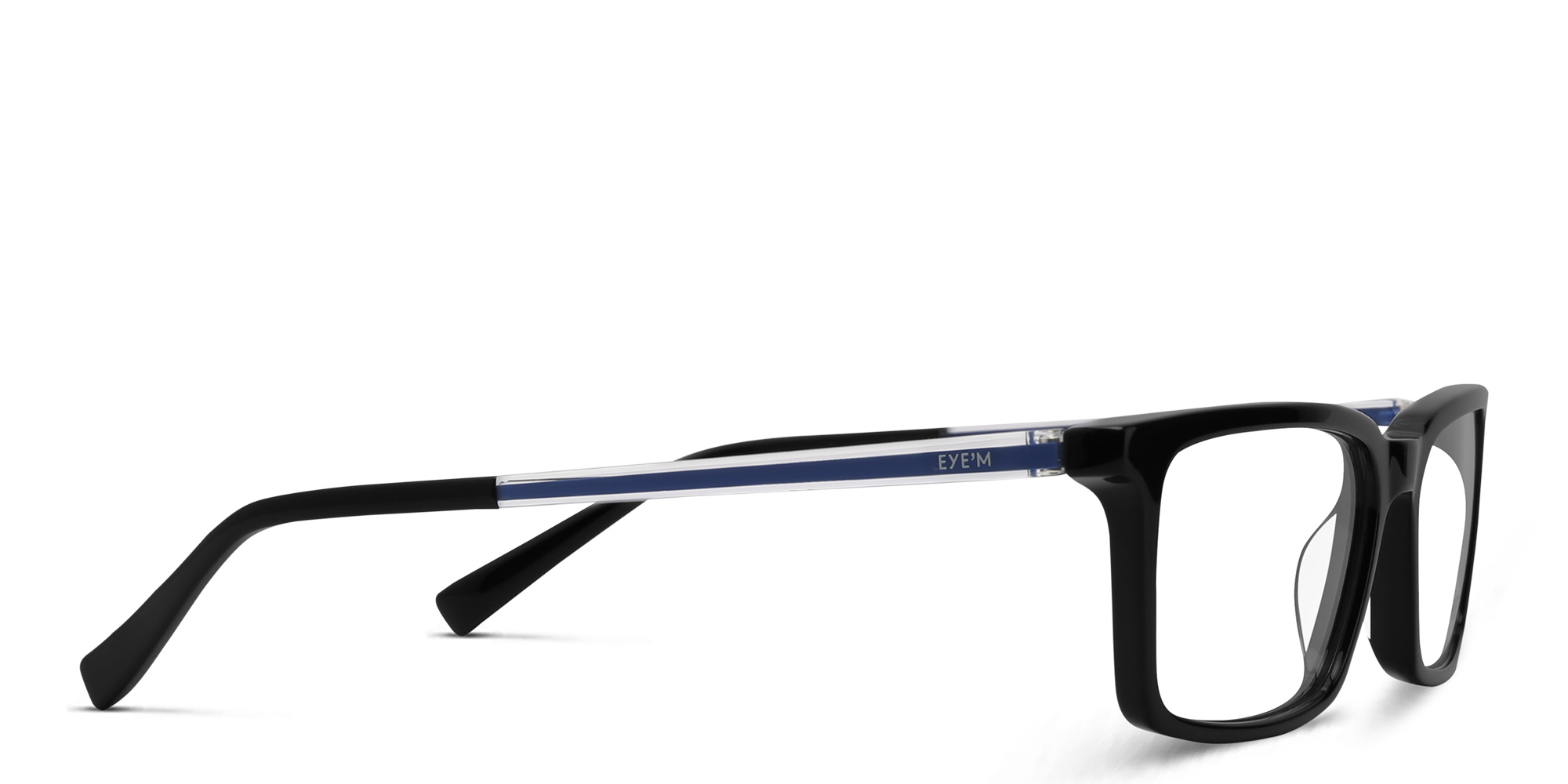 EYE'M Rectangle Eyeglasses in Black & Blue – Product Photo 3