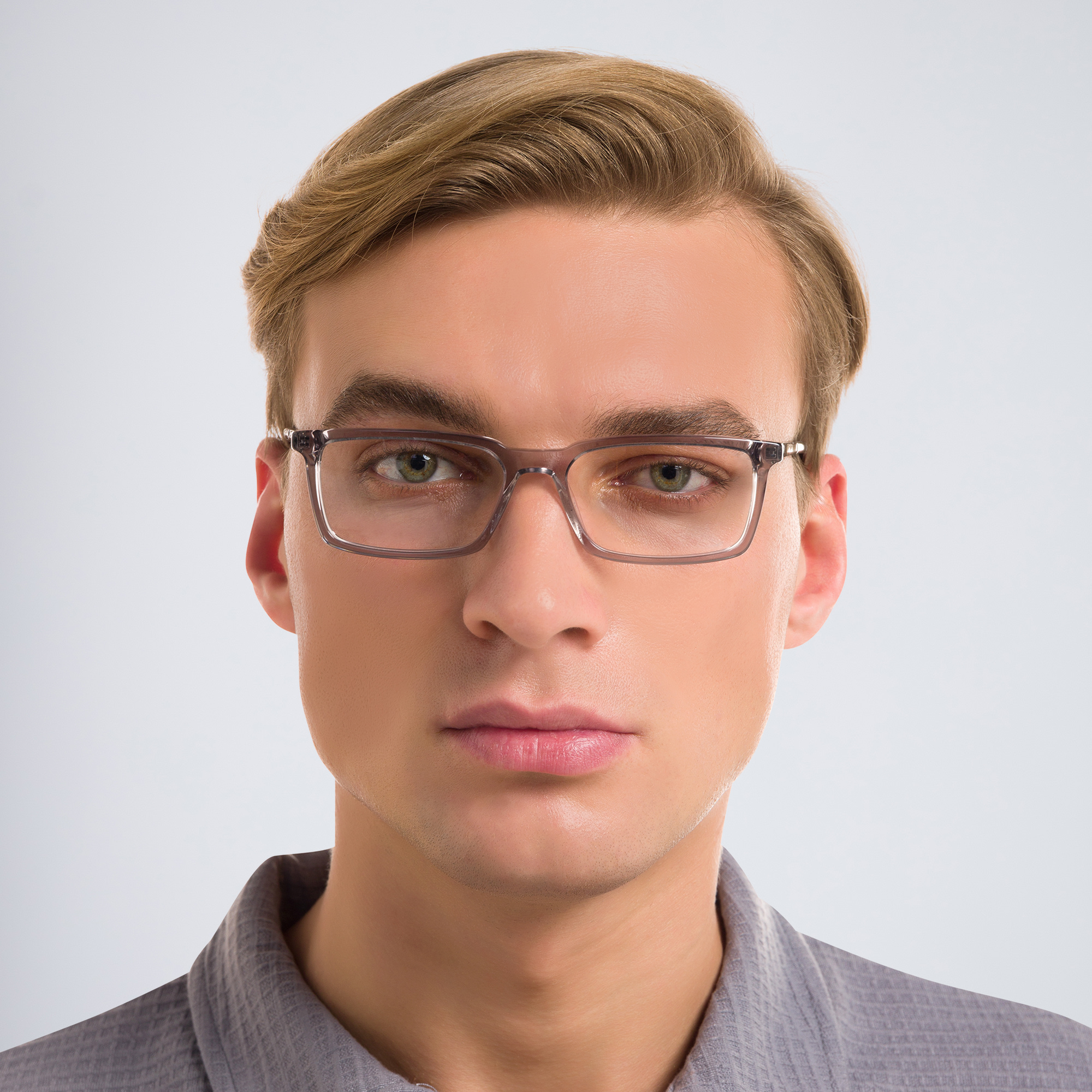 Shop EYE'M Rectangle Eyeglasses in Grey online.