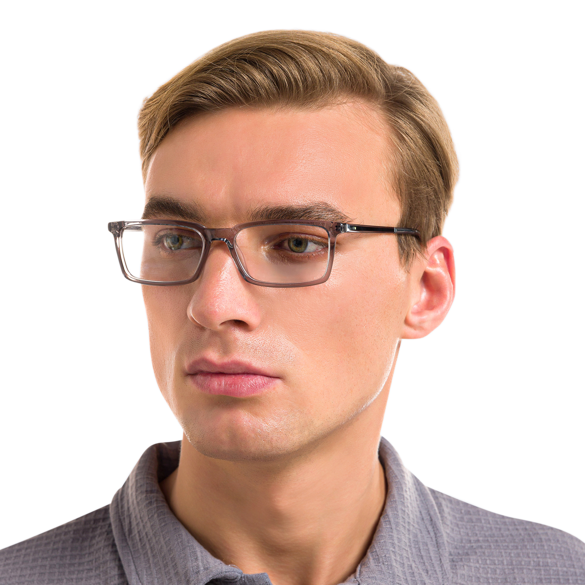 Shop EYE'M Rectangle Eyeglasses in Grey online.
