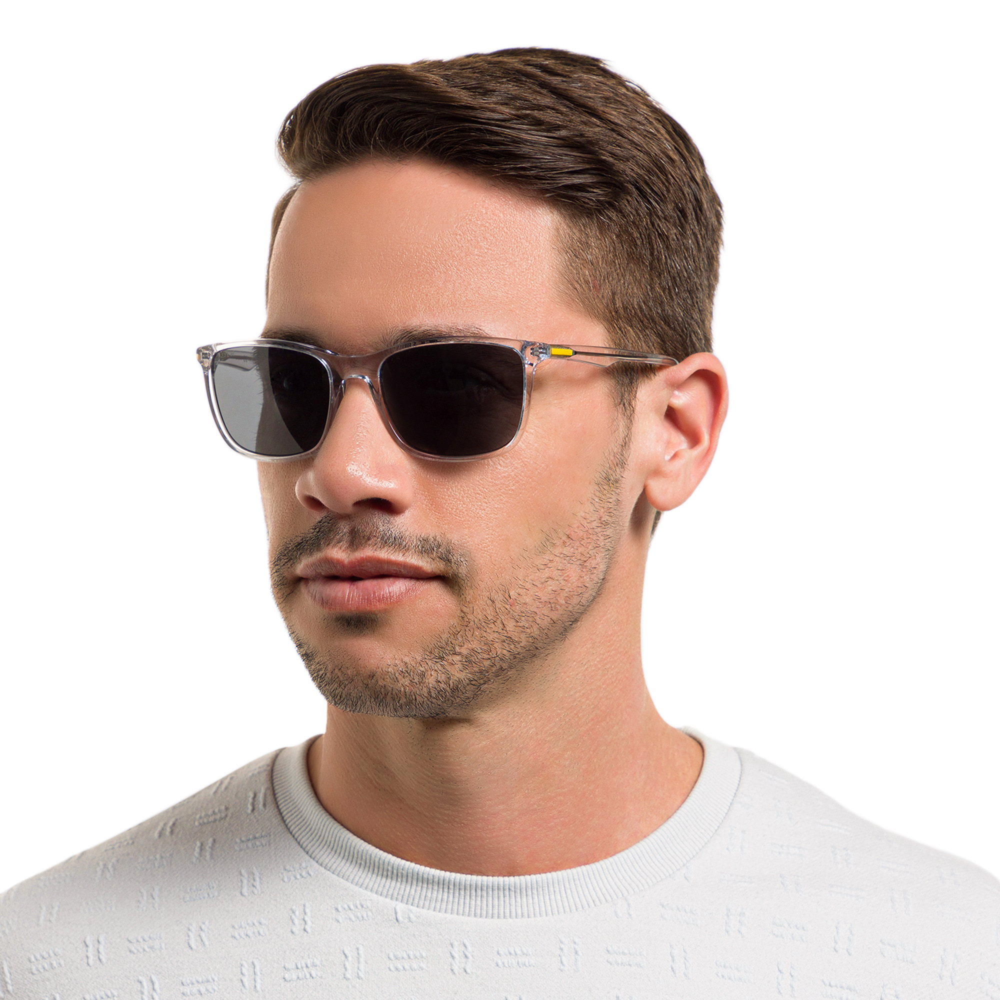 EYE'M Rectangle Sunglasses in Clear – Product Photo 5