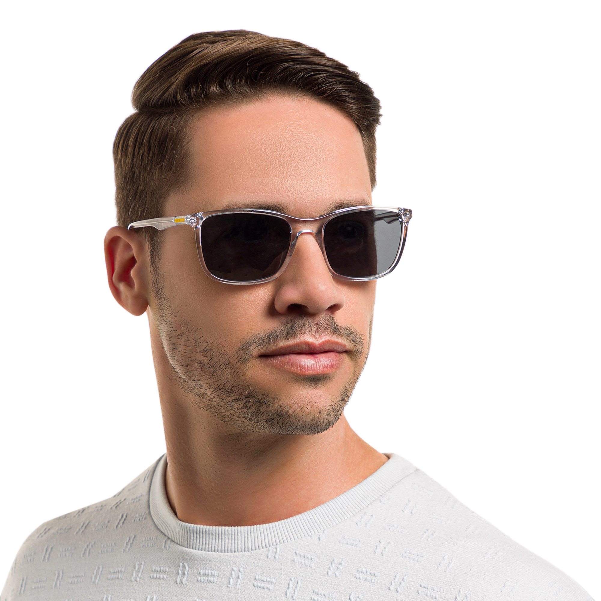 EYE'M Rectangle Sunglasses in Clear – Product Photo 6