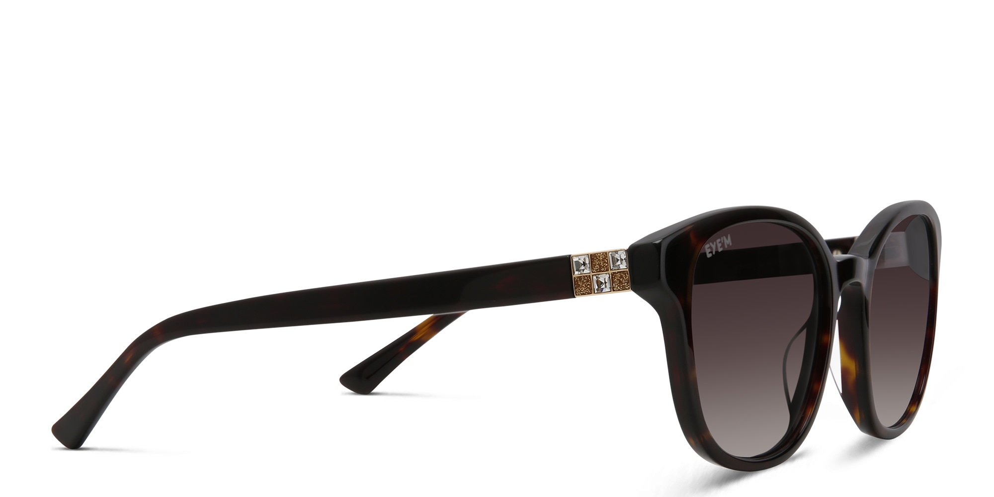 نظارة شمسية بإطار دائري من EYE'M بلون بني - صورة المنتج 3
