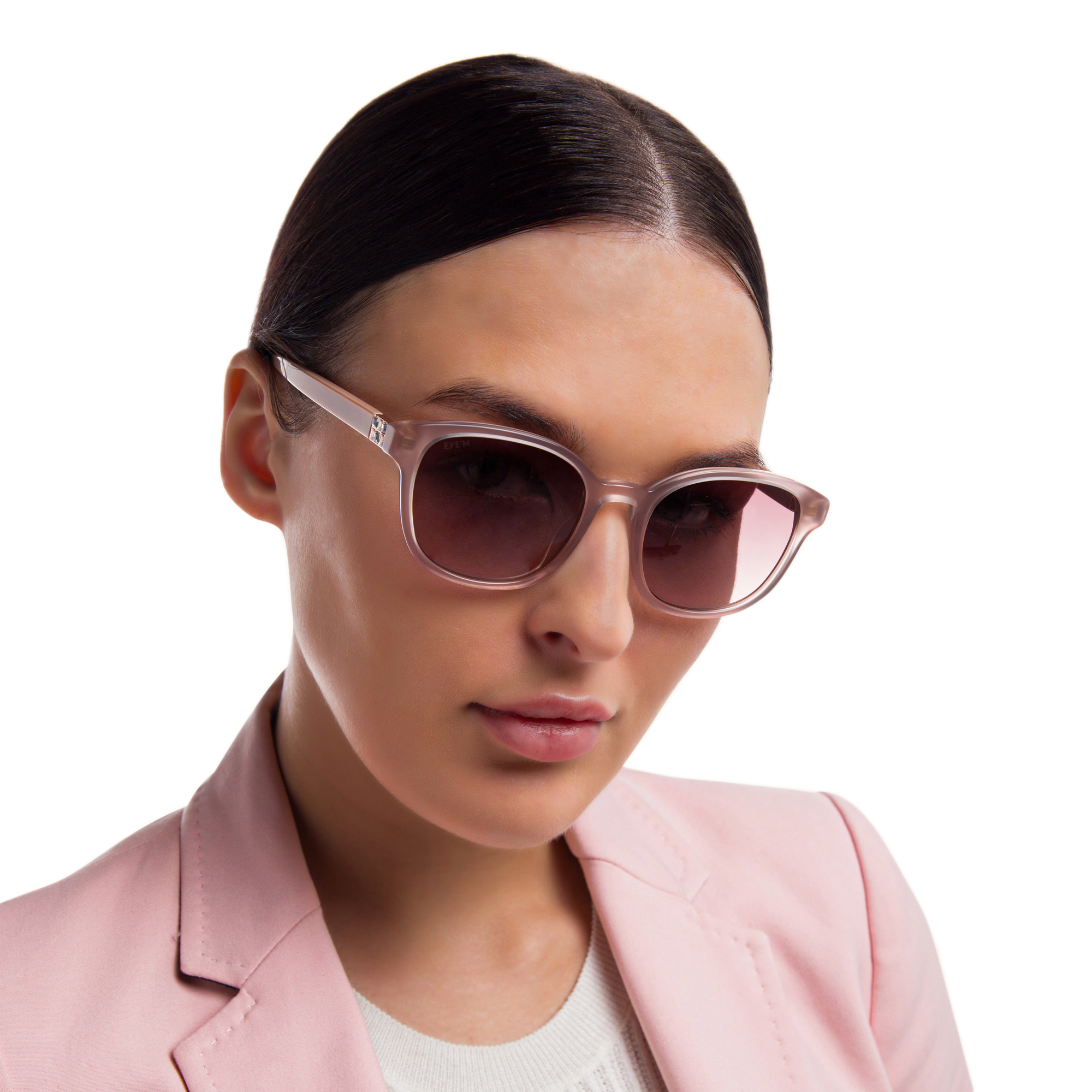 Shop EYE'M Round Sunglasses in Pink online.