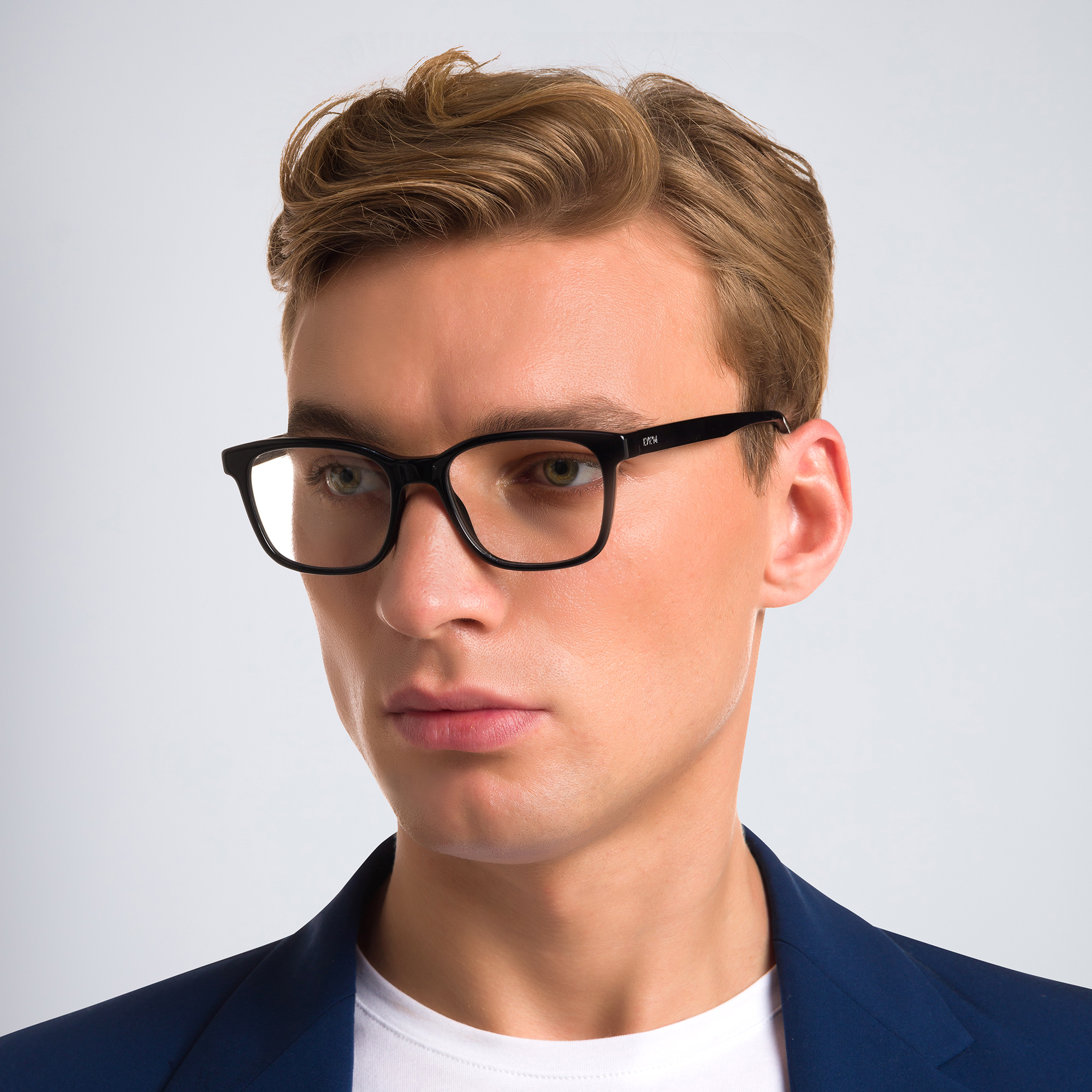 Shop EYE'M Square Eyeglasses in Black online.