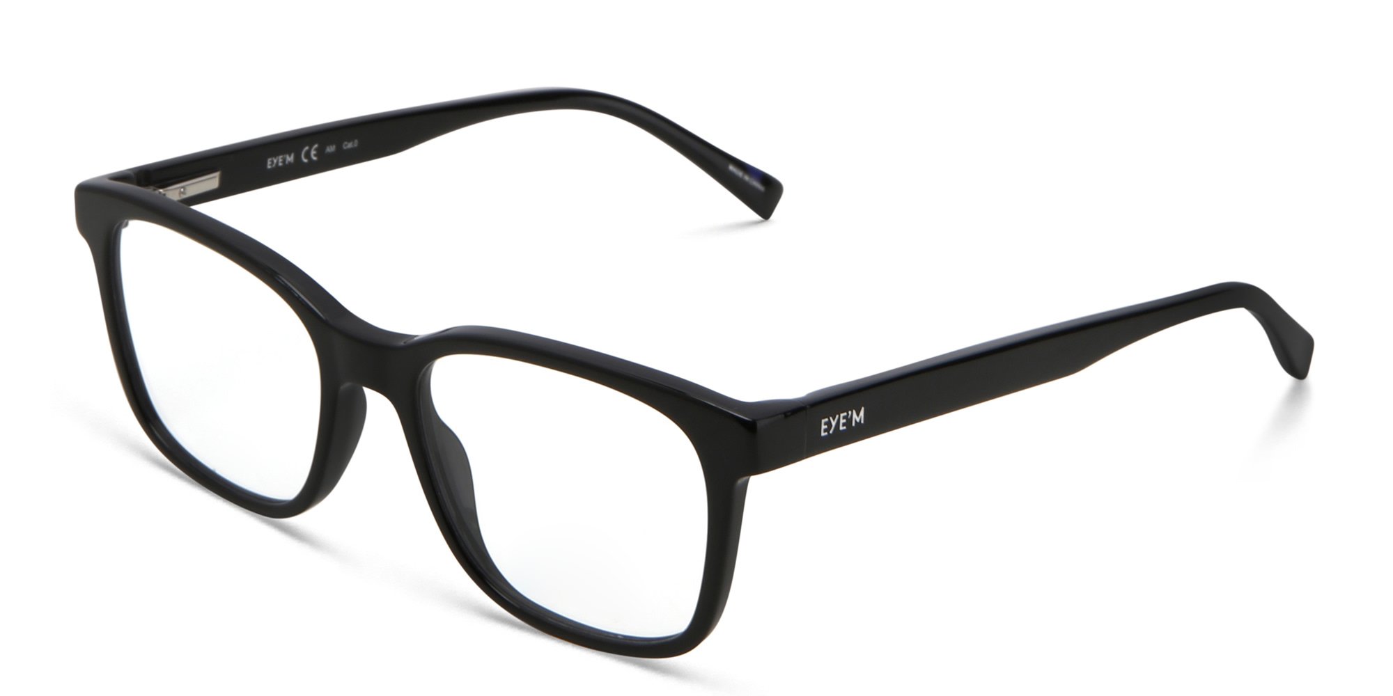 Shop EYE'M Square Eyeglasses in Black online.