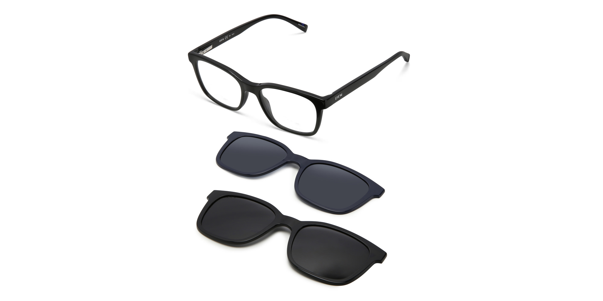 Shop EYE'M Square Eyeglasses in Black online.