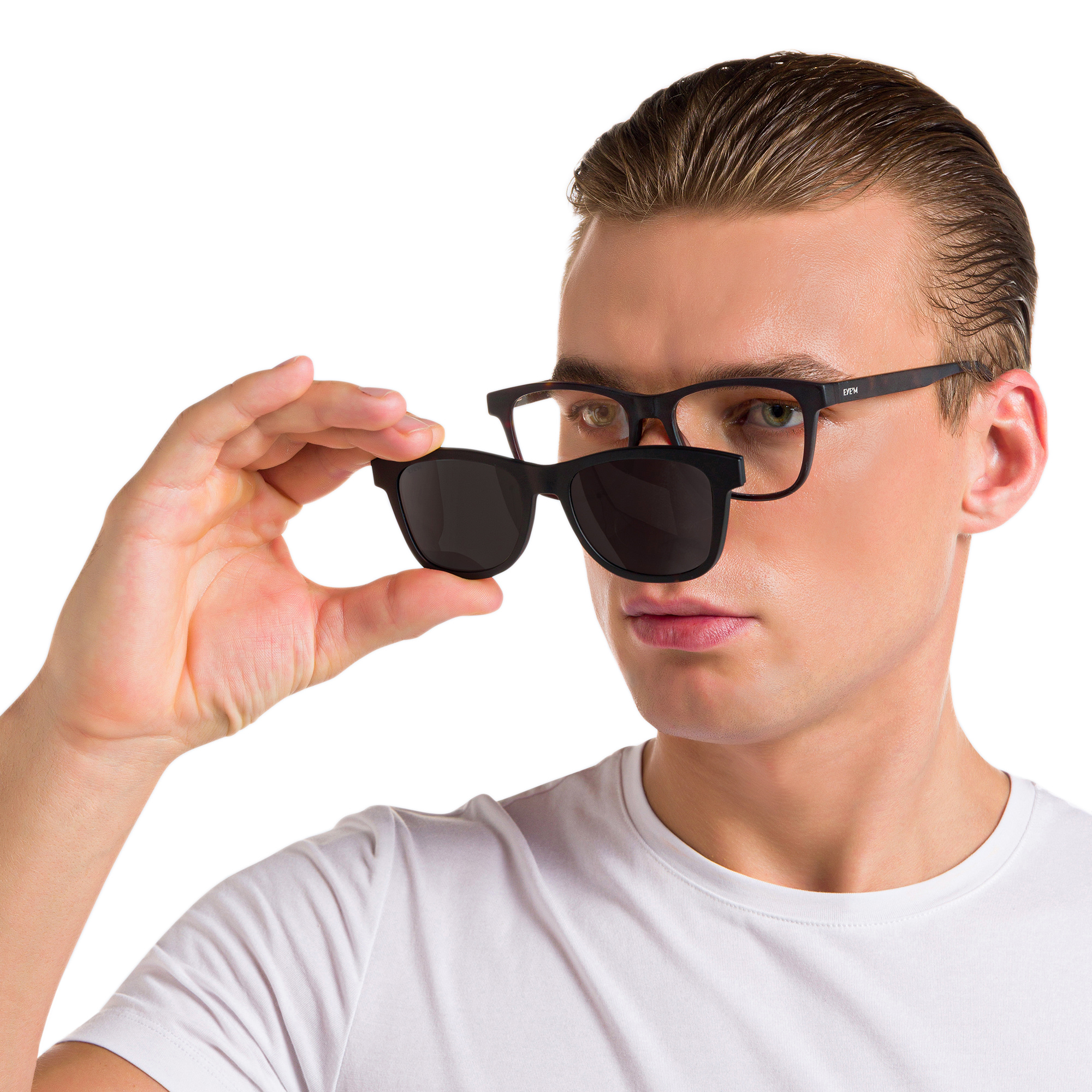 EYE'M Square Eyeglasses in Havana – Product Photo 7