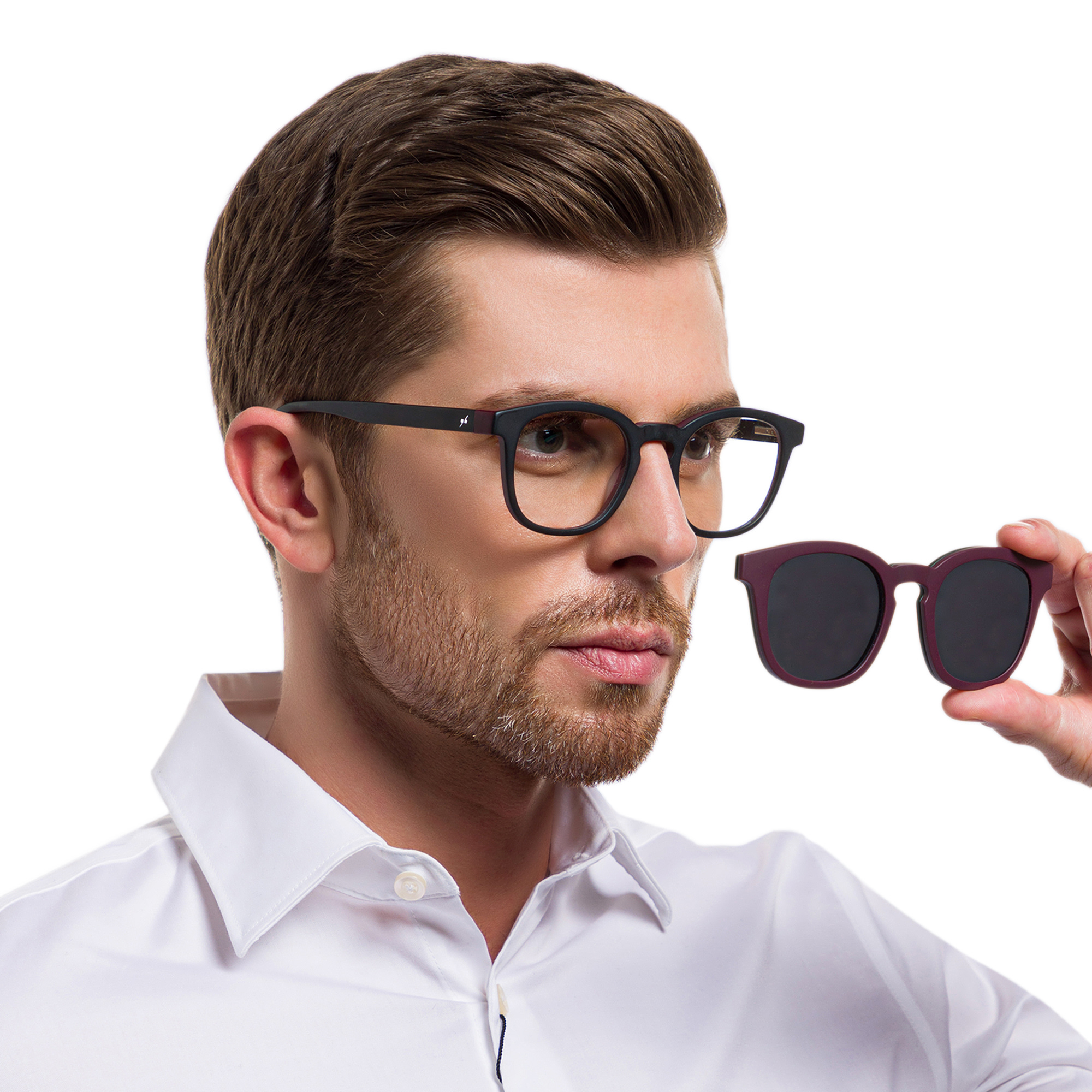 Shop EYE'M Square Eyeglasses in Black online.