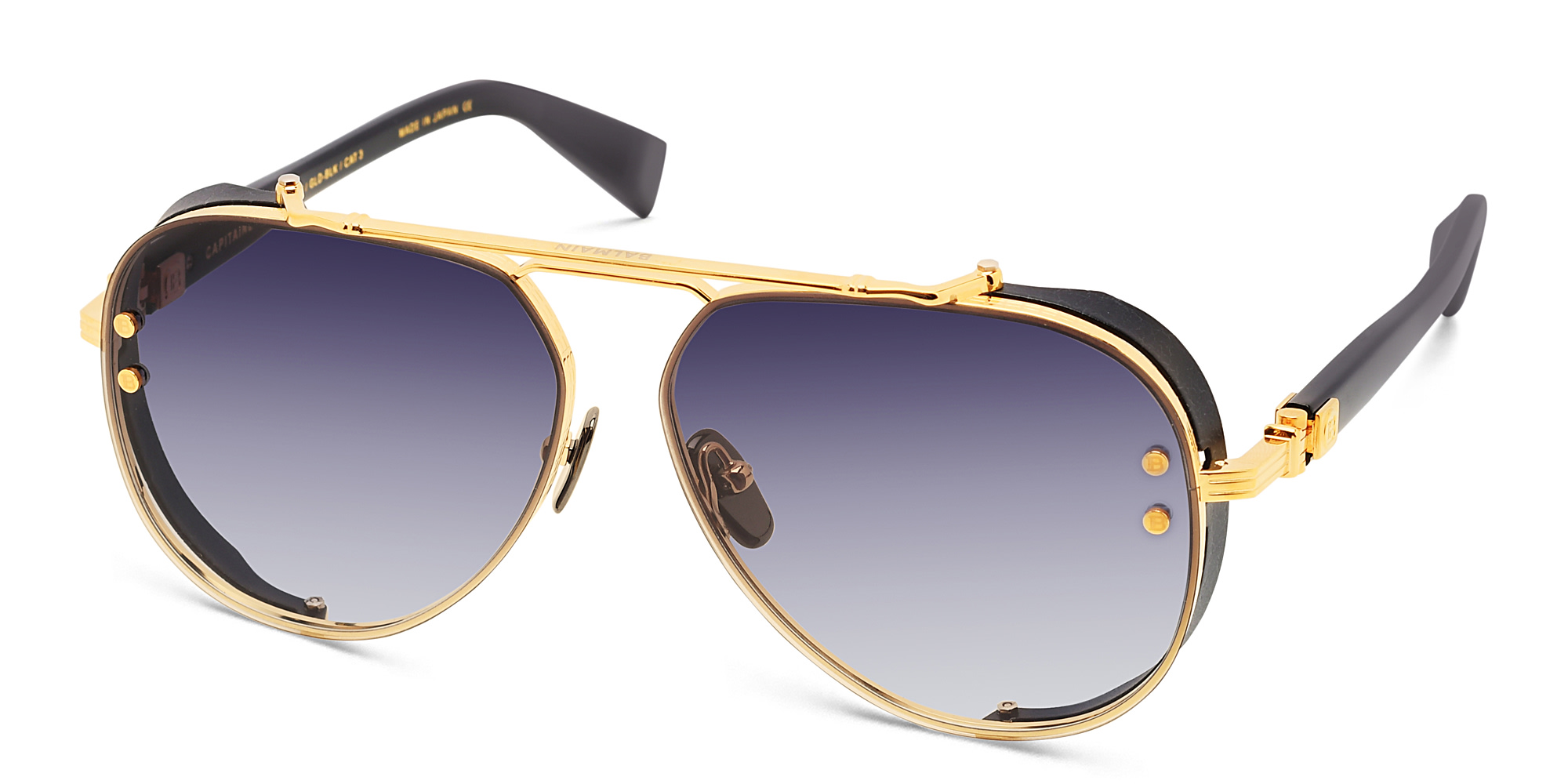 BALMAIN Captaine Unisex Aviator Sunglasses in Gold – Product Photo 2