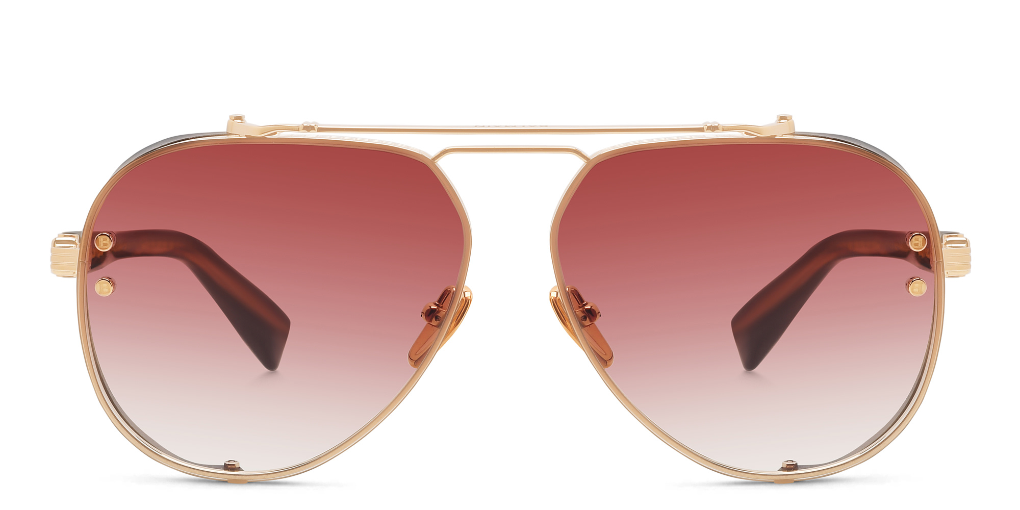 Shop BALMAIN Captaine Unisex Aviator Sunglasses in Gold online.