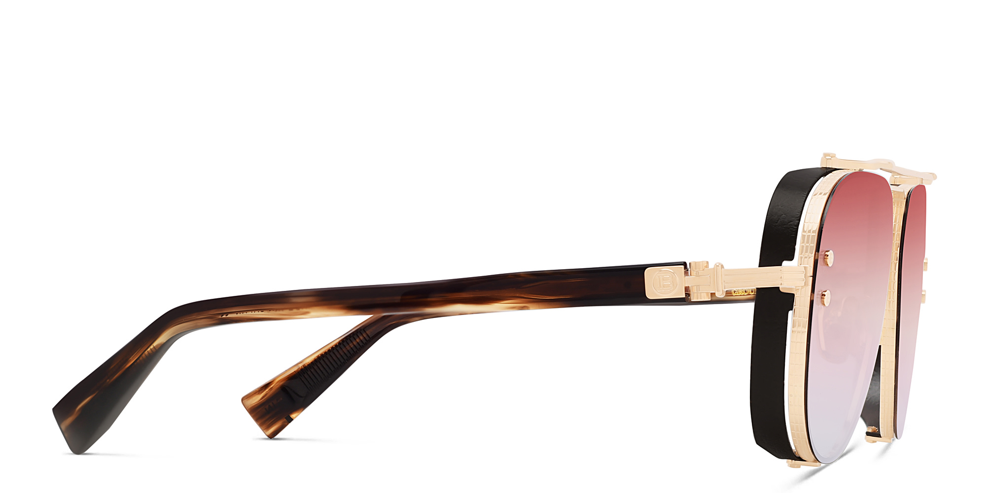 Shop BALMAIN Captaine Unisex Aviator Sunglasses in Gold online.