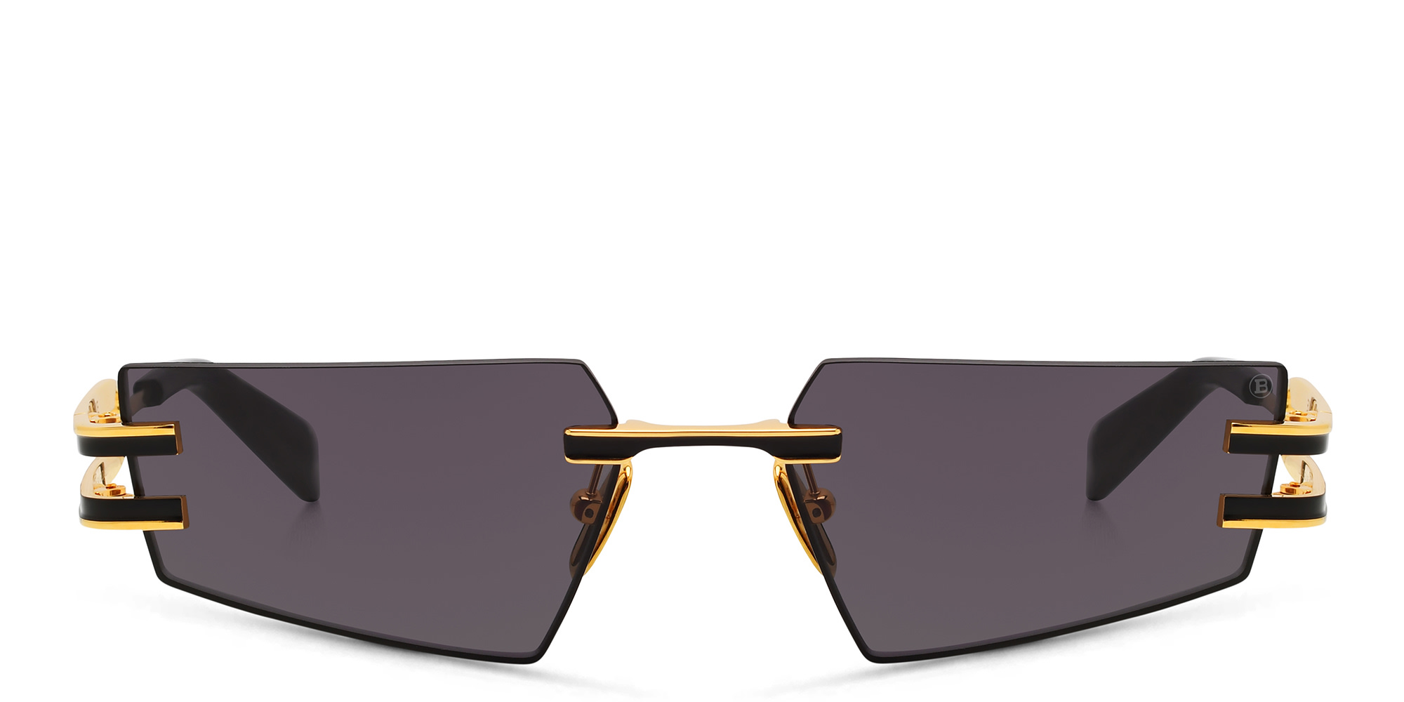 BALMAIN Fixe Unisex Rimless Rectangle Sunglasses in Black – Product Photo 1