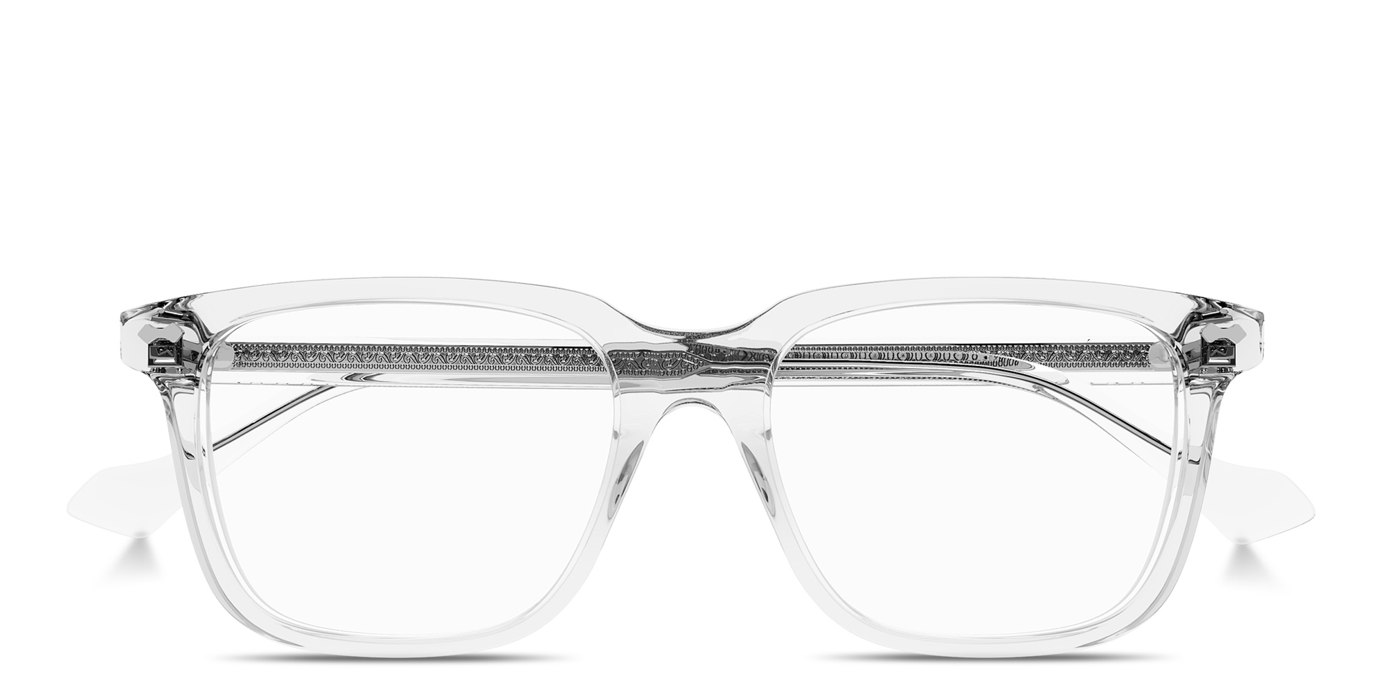 Shop GUCCI Rivets Rectangle Eyeglasses in Clear online.