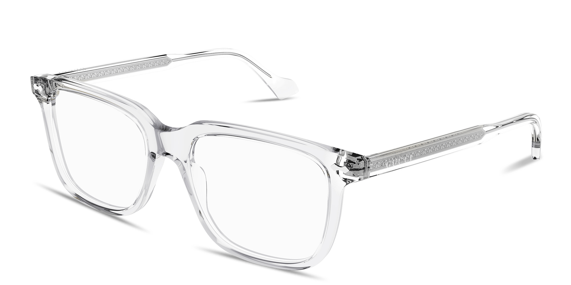 Shop GUCCI Rivets Rectangle Eyeglasses in Clear online.