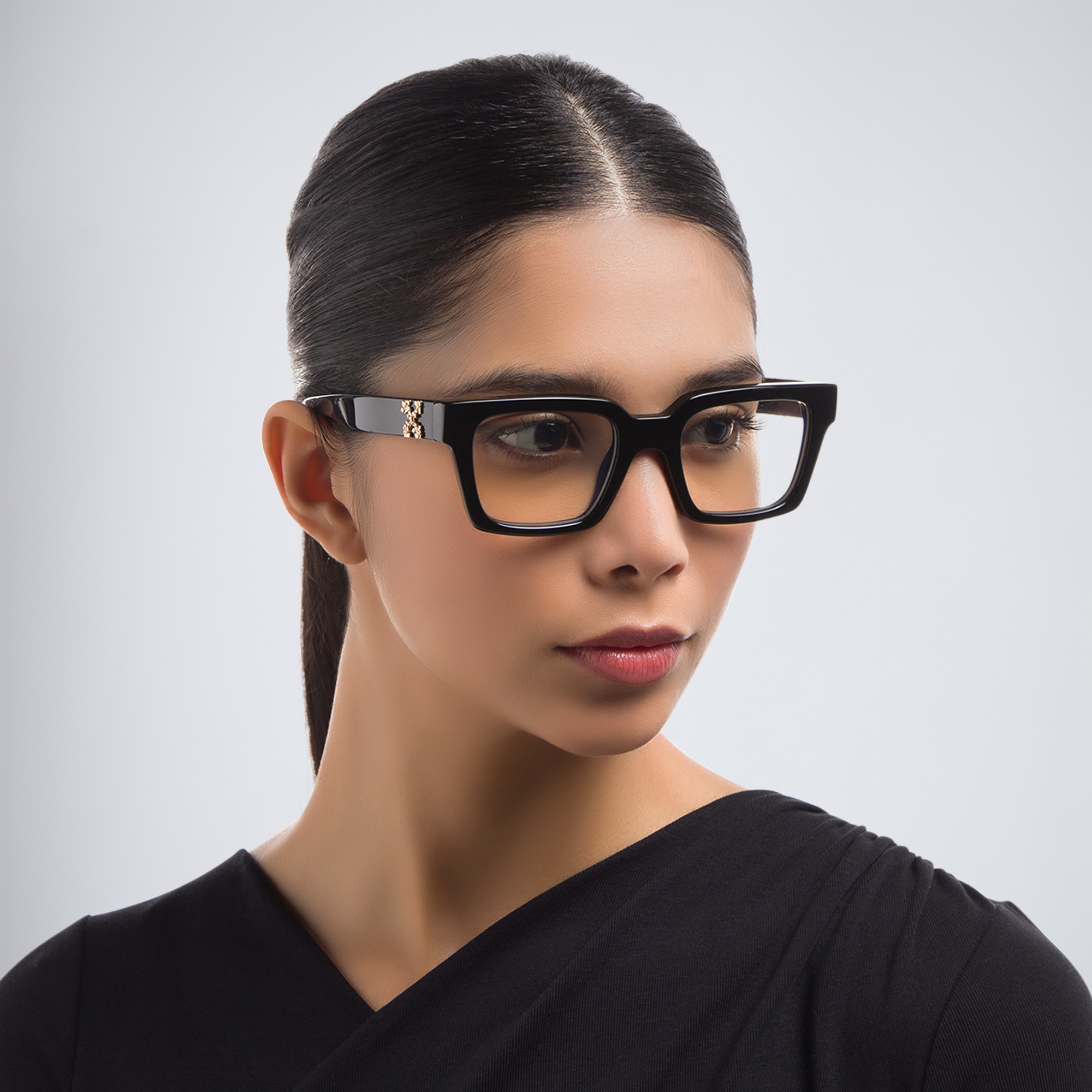 OFF WHITE Style 21 Unisex Square Eyeglasses in Black – Product Photo 6