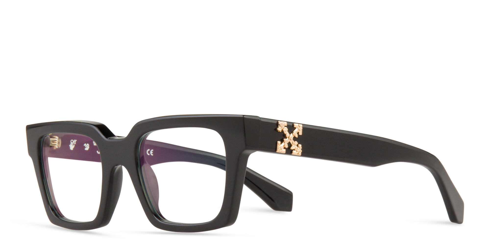 OFF WHITE Style 21 Unisex Square Eyeglasses in Black – Product Photo 2