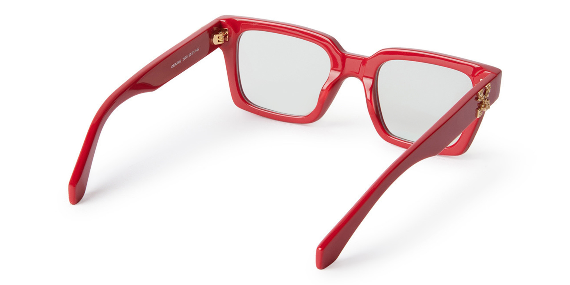 Shop OFF WHITE Unisex Square Eyeglasses in Red online.