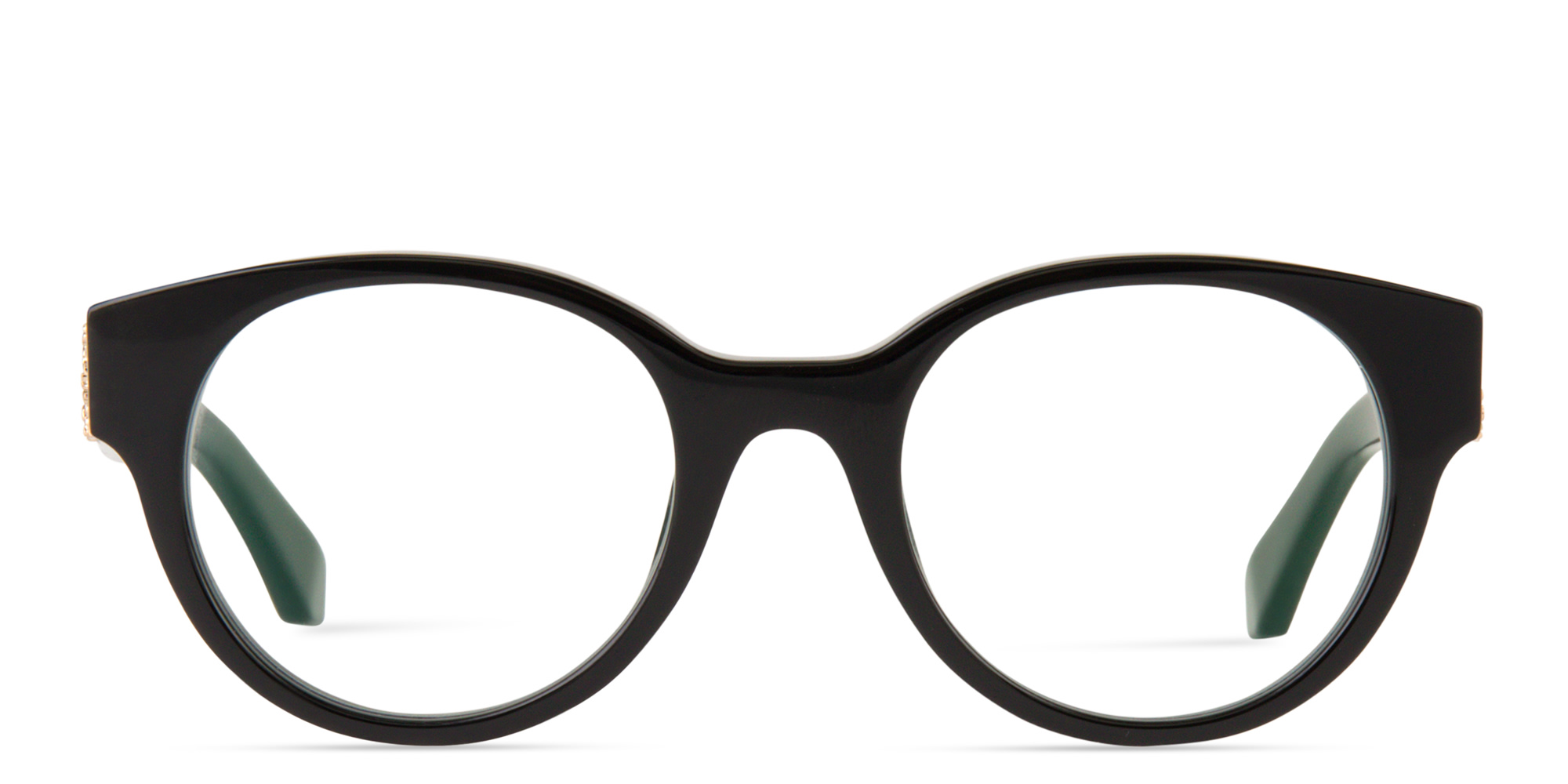 OFF WHITE Unisex Round Eyeglasses in Black – Product Photo 1