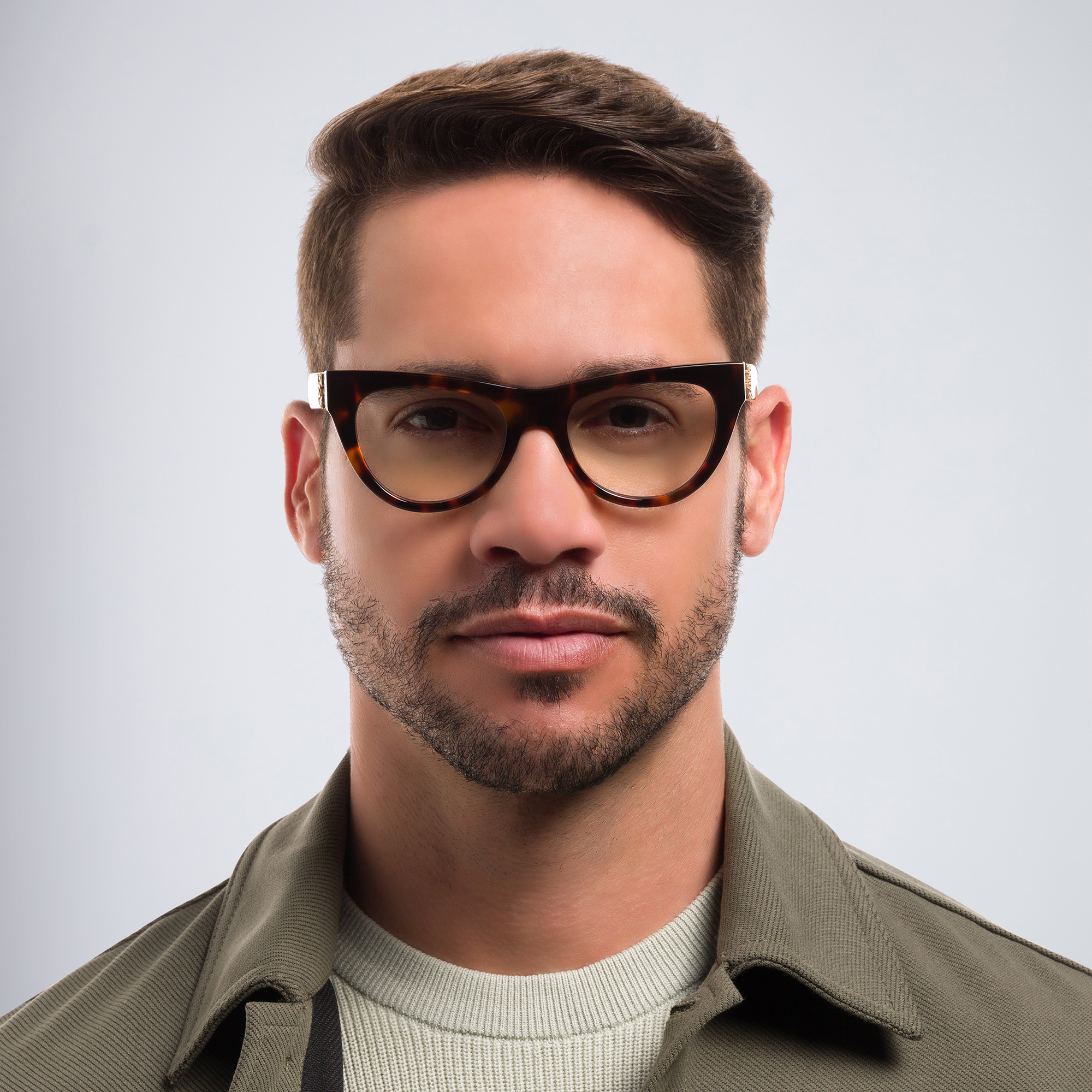 Shop OFF WHITE Unisex Cat-Eye Eyeglasses in Havana online.