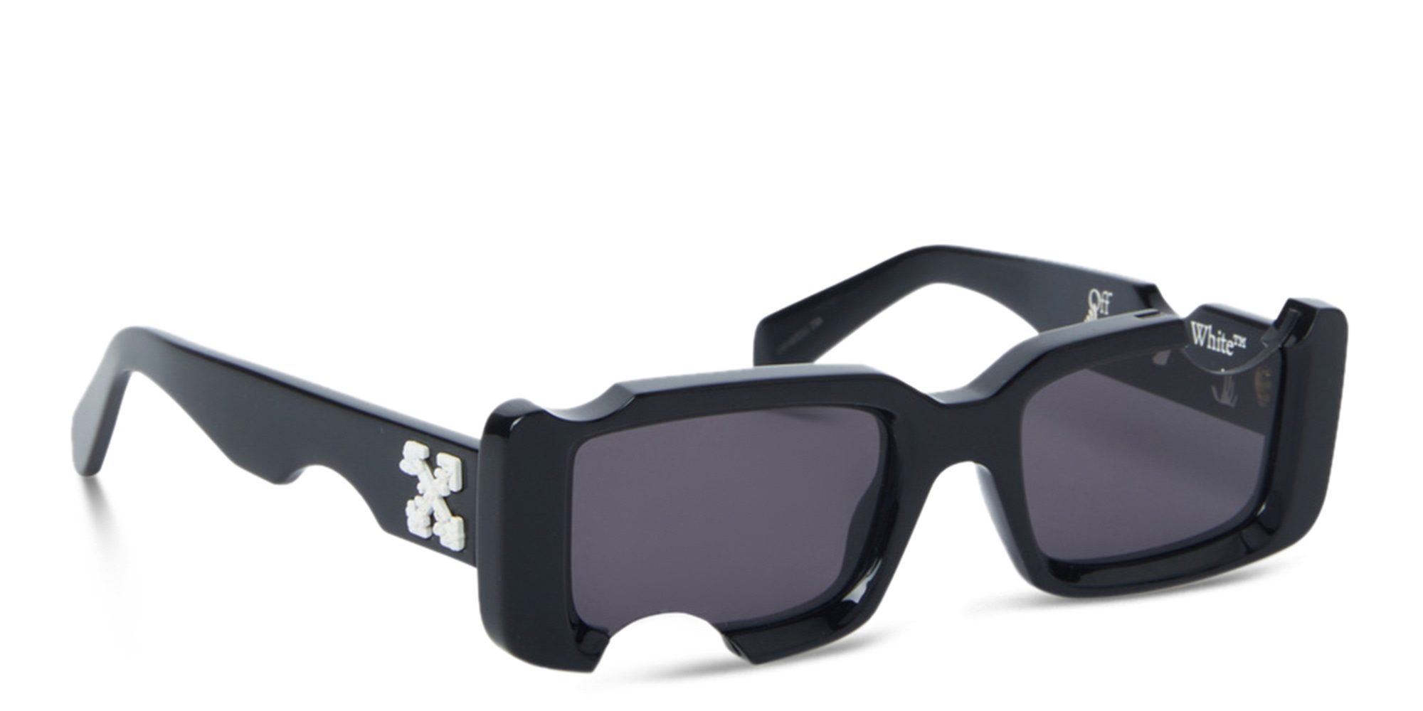 Shop OFF WHITE Cady Unisex Rectangle Sunglasses in Black online.
