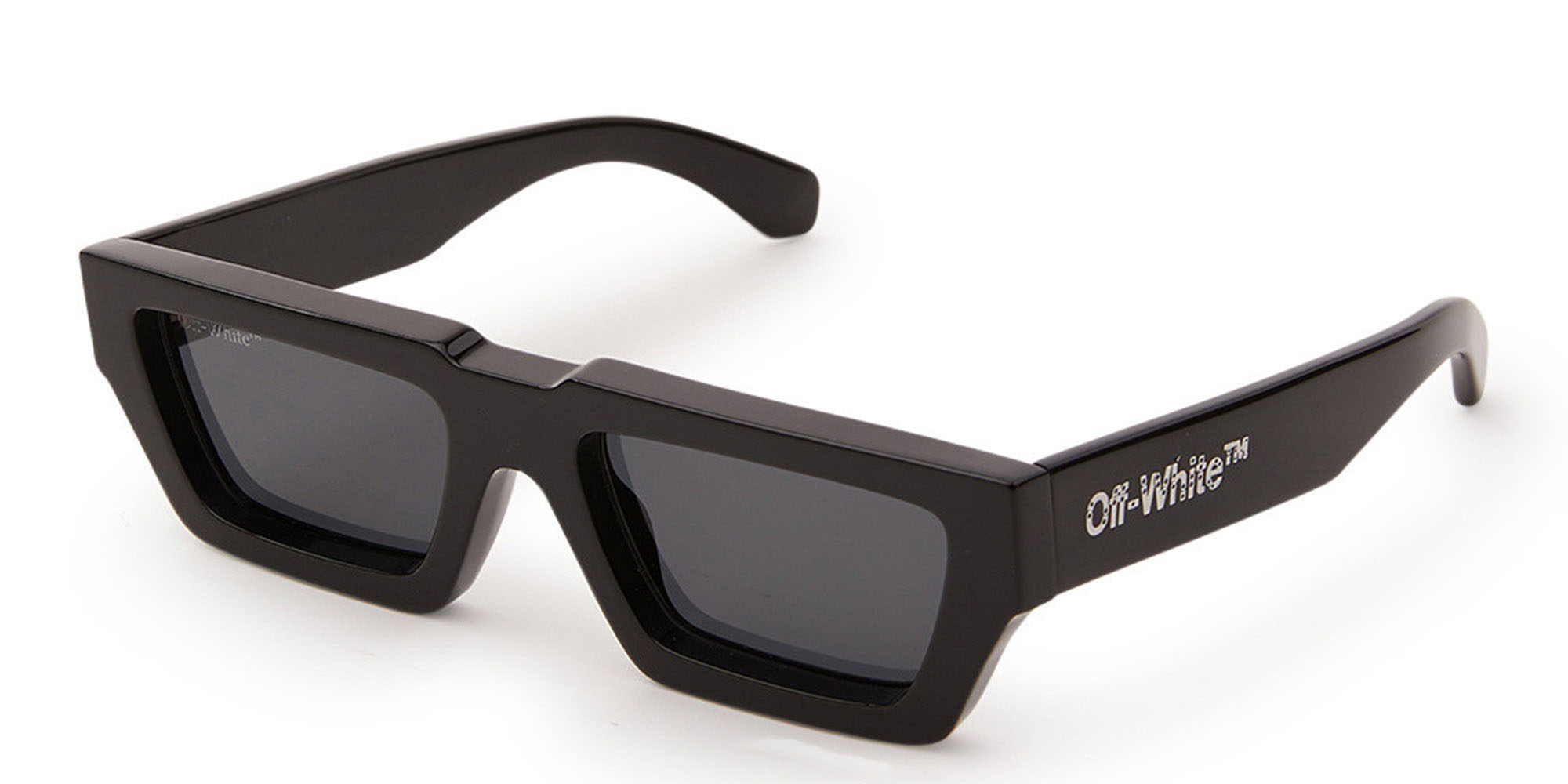 Shop OFF WHITE Unisex Rectangle Sunglasses in Black online.