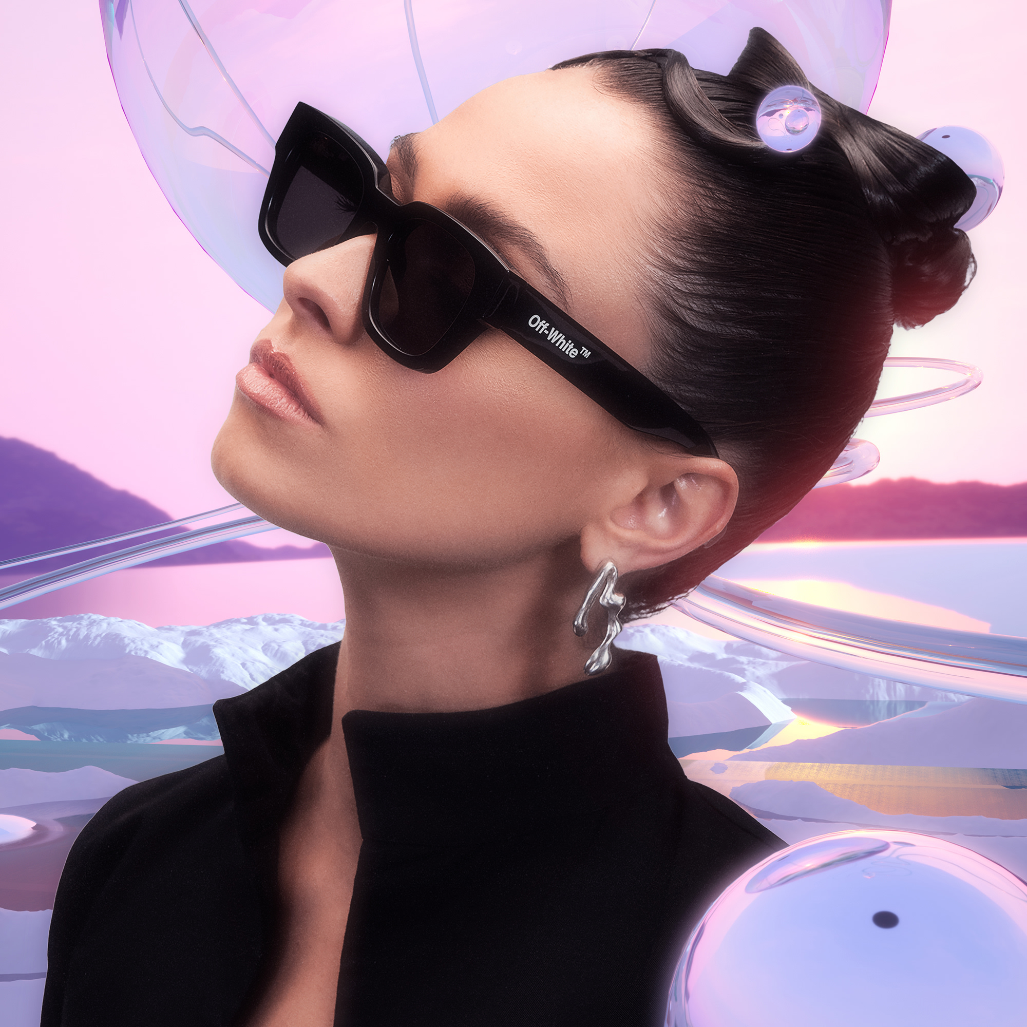 OFF WHITE Zurich Unisex Square Sunglasses in Black – Product Photo 9