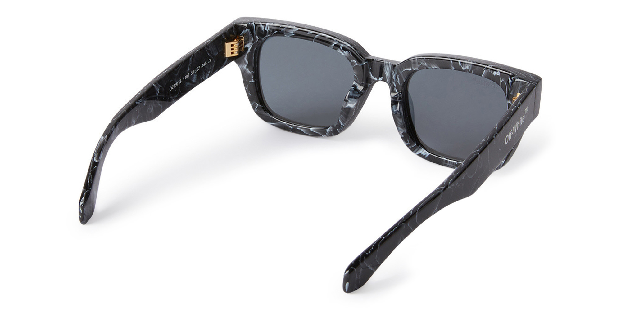 OFF WHITE Zurich Unisex Square Sunglasses in Black Marble – Product Photo 2