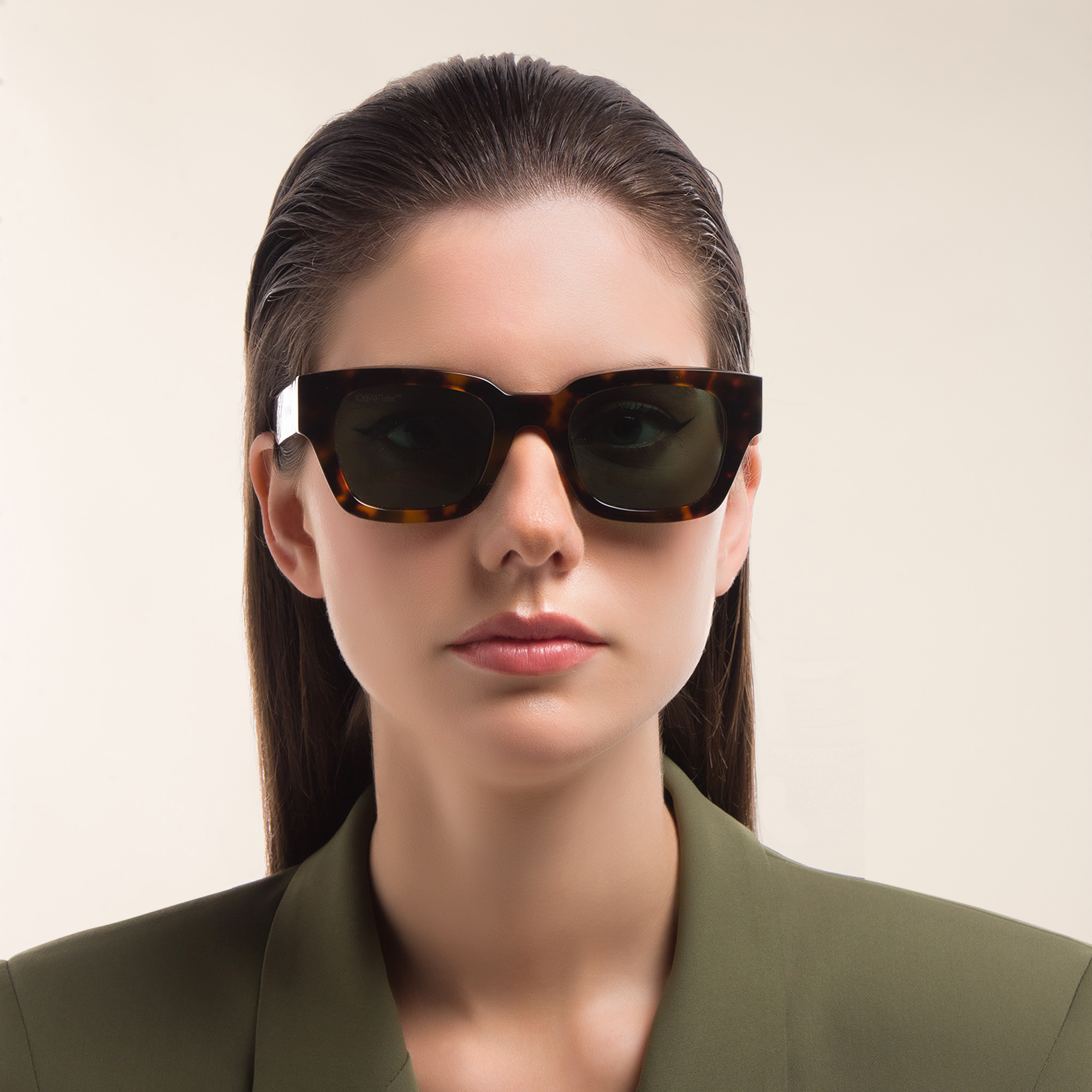 Shop OFF WHITE Unisex Square Sunglasses in Havana online.