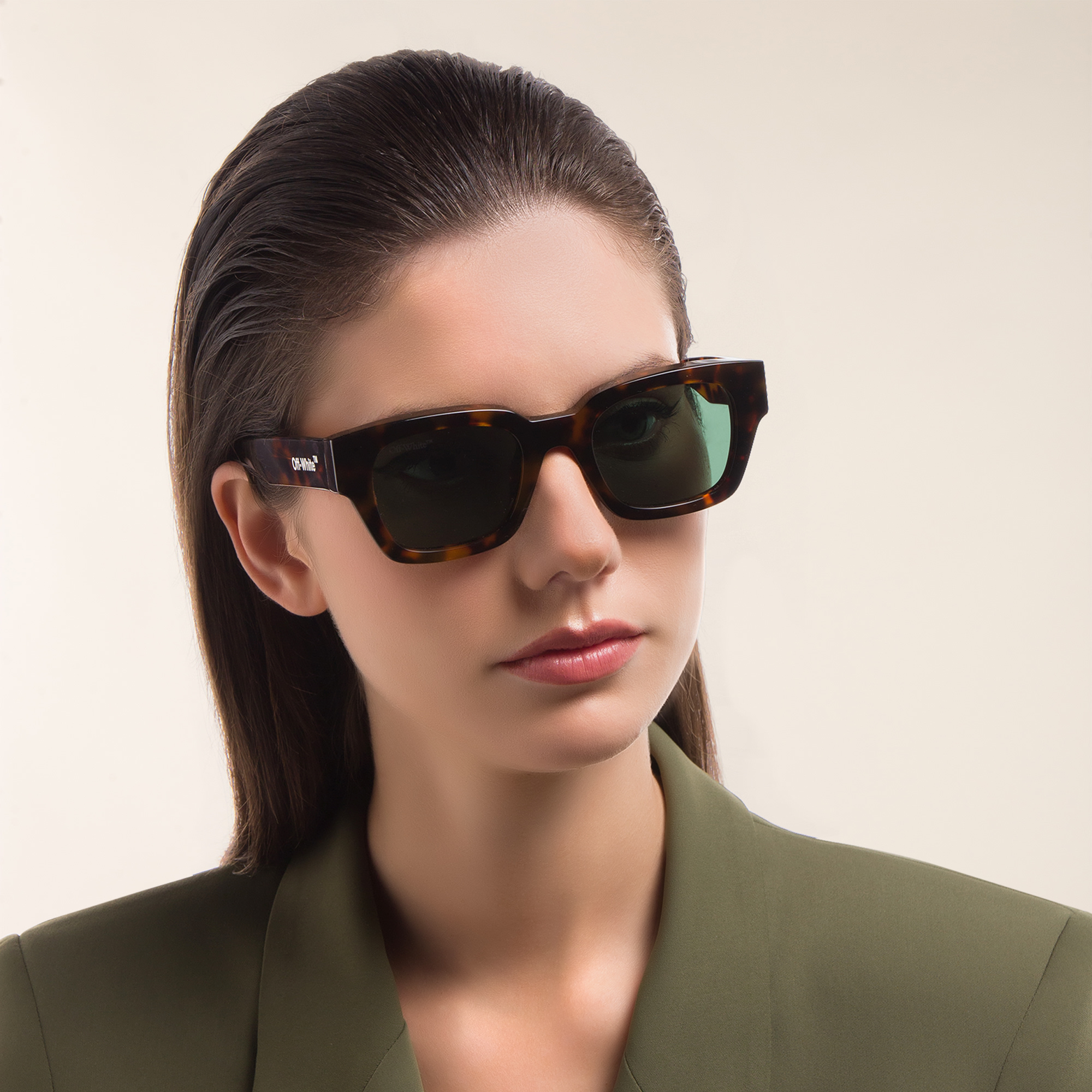 Shop OFF WHITE Unisex Square Sunglasses in Havana online.