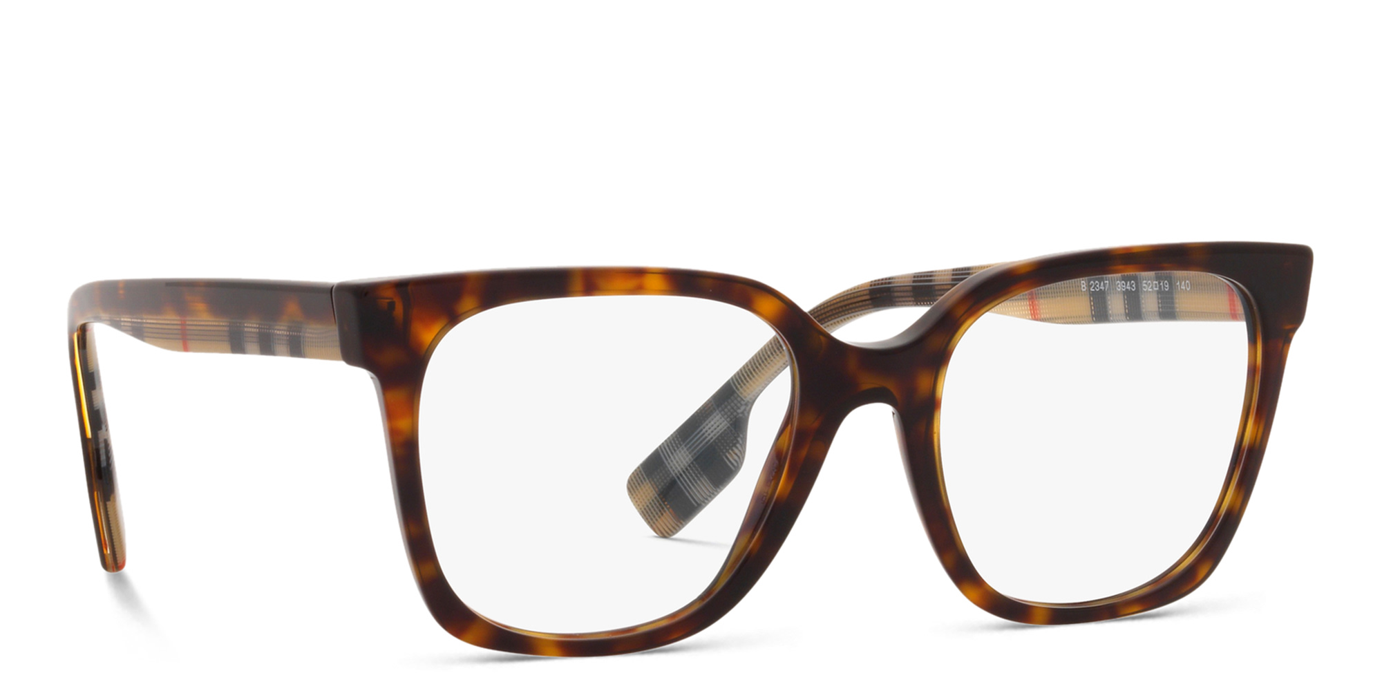 Shop BURBERRY Square Eyeglasses in Dark Havana online.