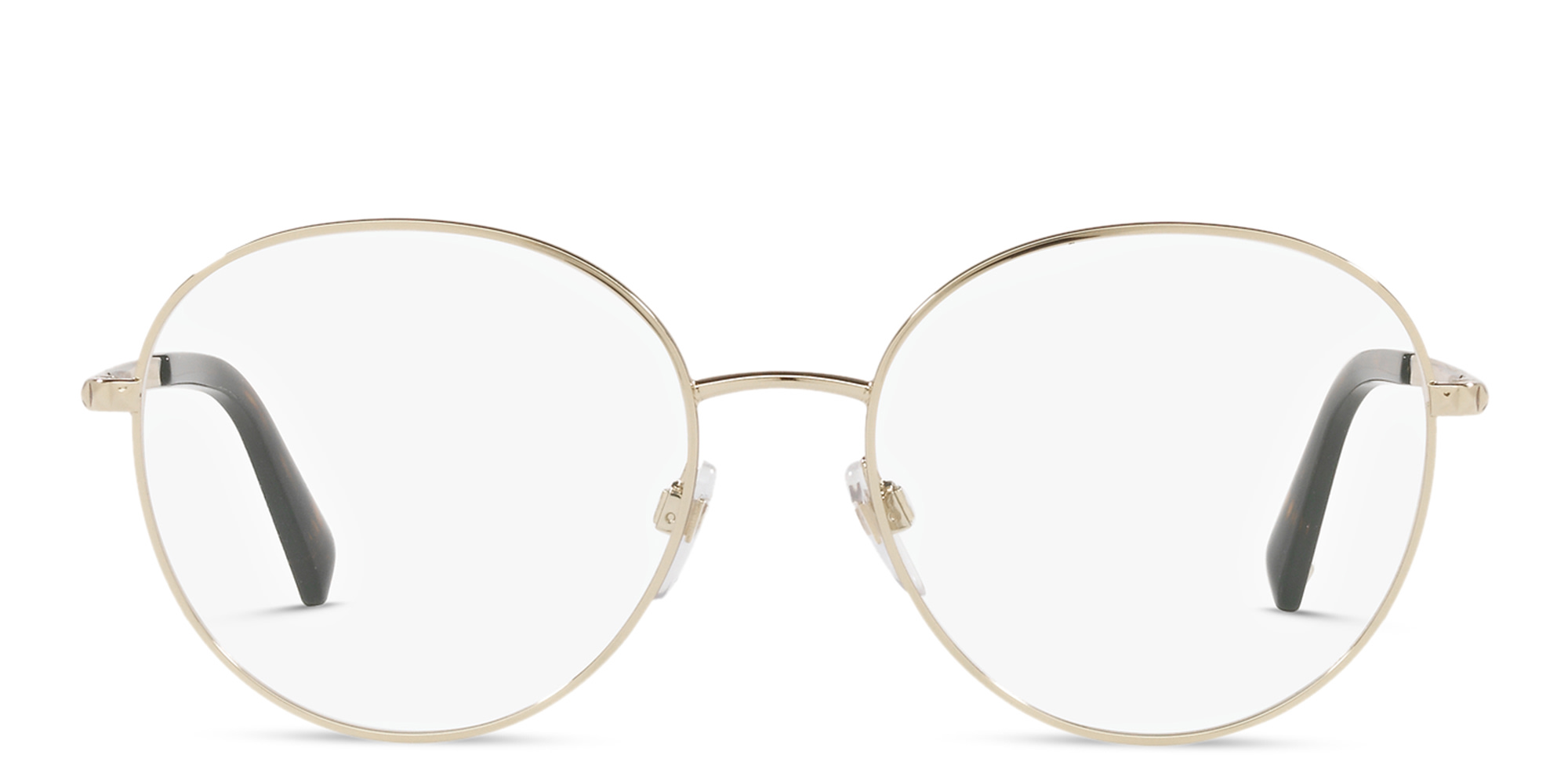 Shop VALENTINO Round Eyeglasses in Gold online.