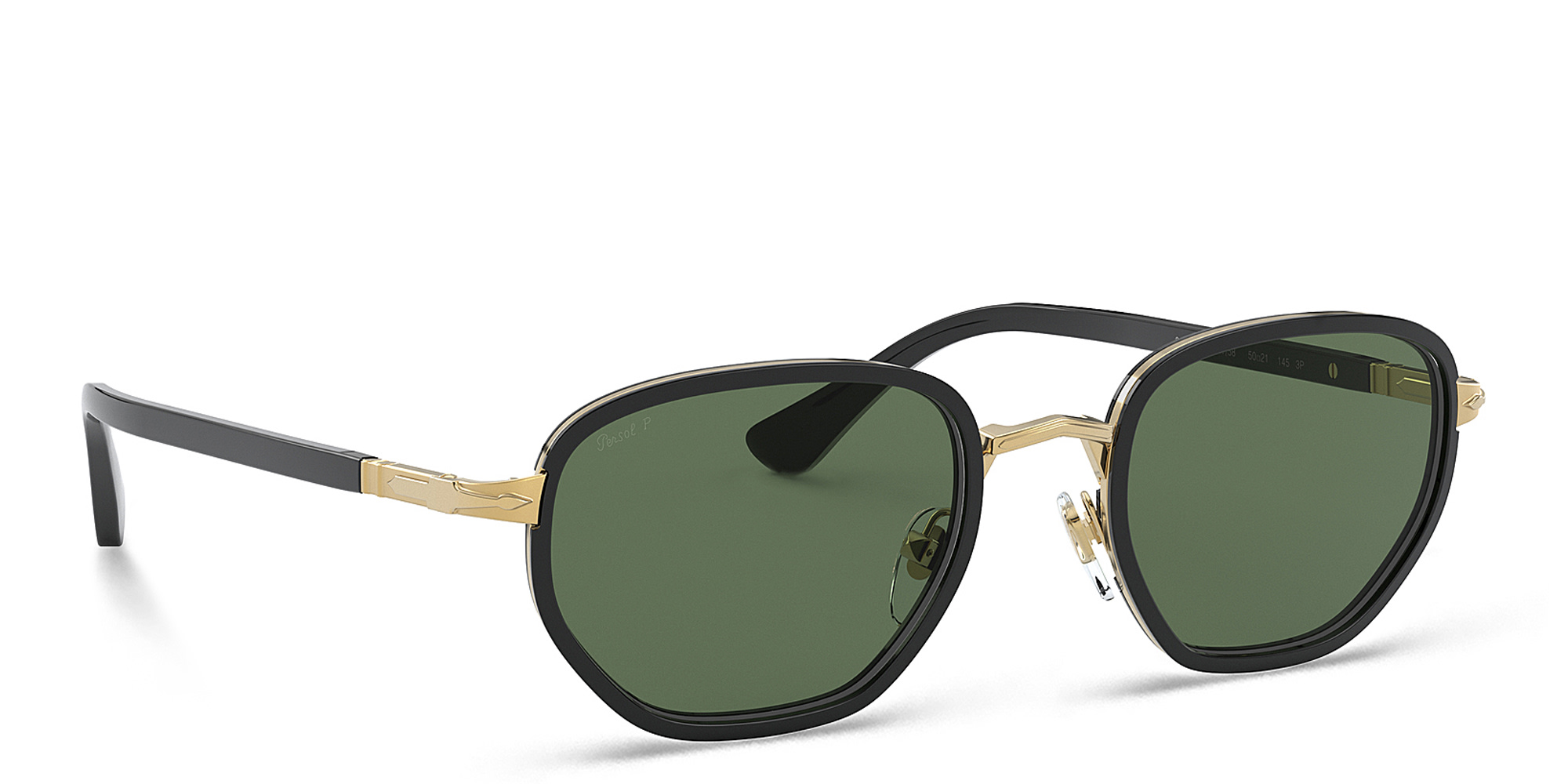 Shop PERSOL Irregular Sunglasses in Black online.