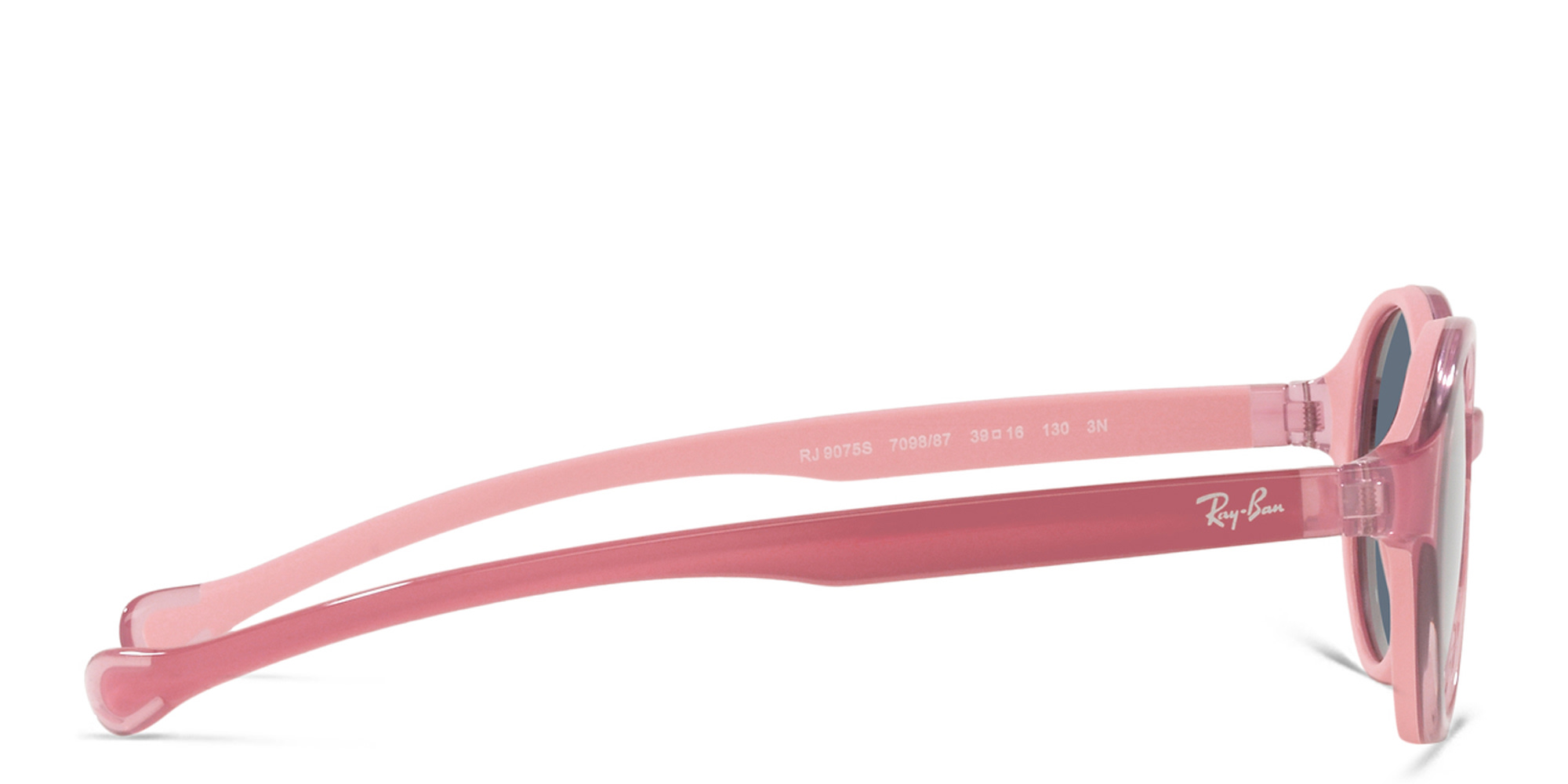 Shop Ray-Ban Junior Kids Round Sunglasses in Fuchsia On Pink online.