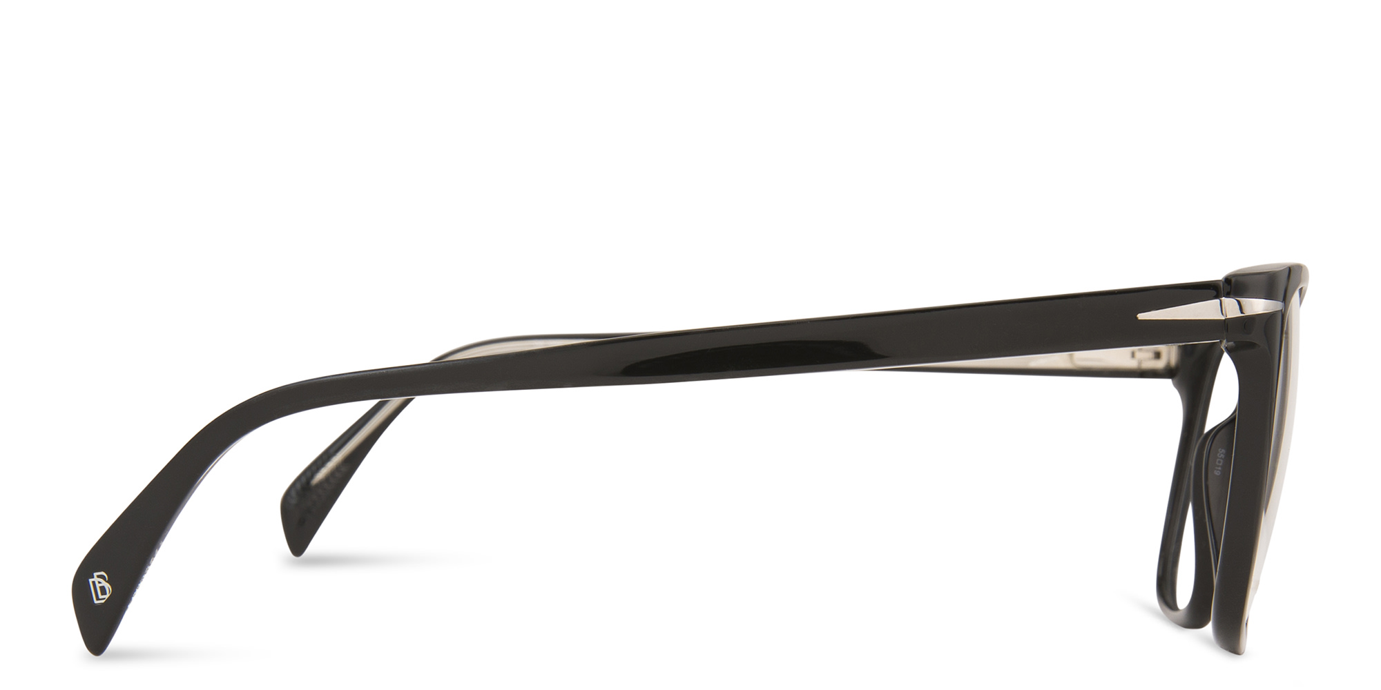 DAVID BECKHAM Wide Rectangle Eyeglasses in Black – Product Photo 4