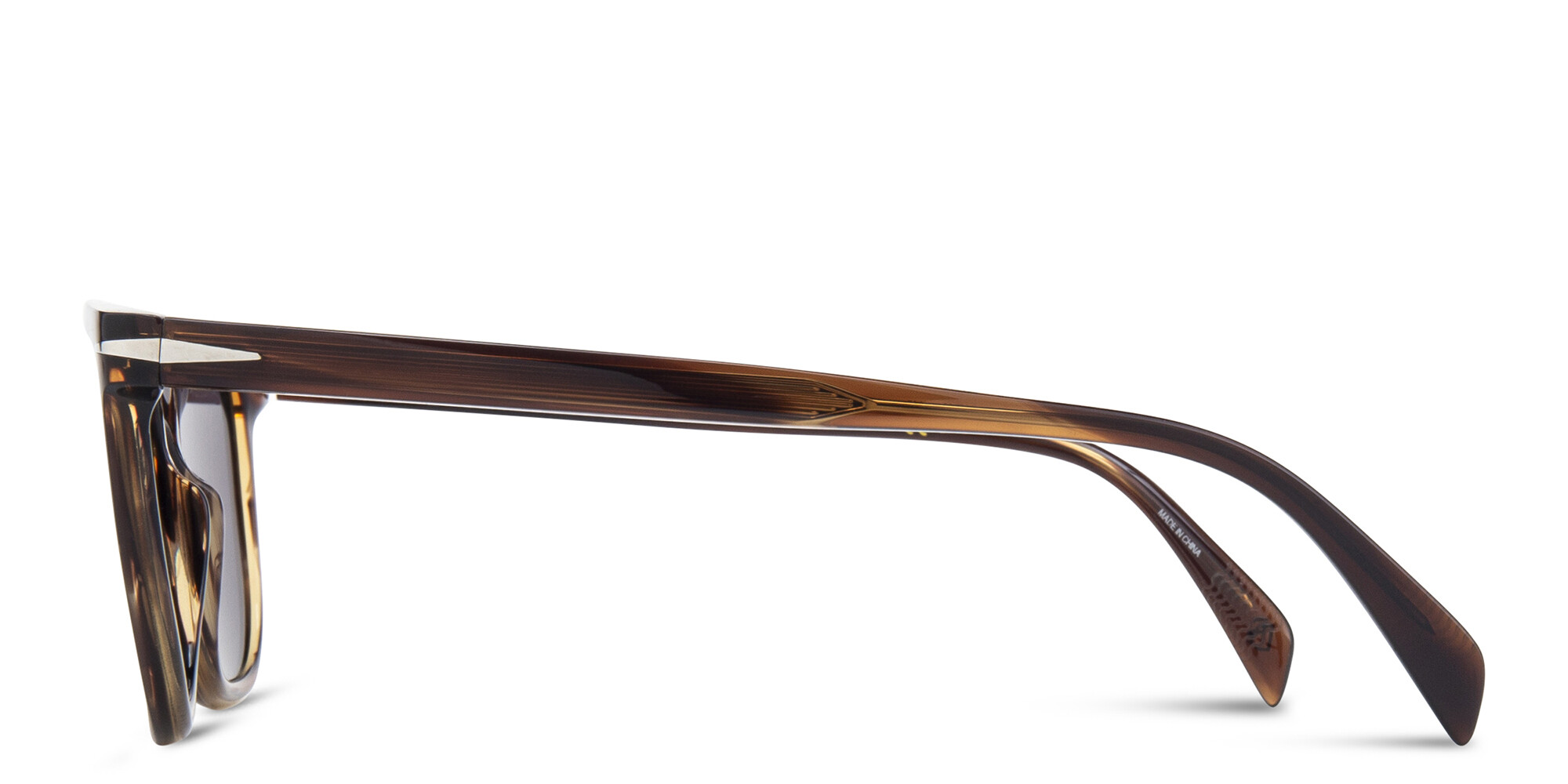 Shop DAVID BECKHAM Square Sunglasses in Striped Brown online.