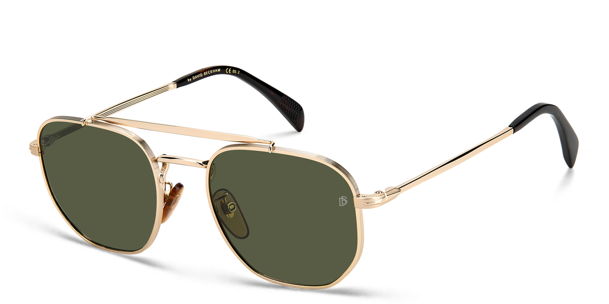 DAVID BECKHAM Square Sunglasses in Gold – Product Photo 2