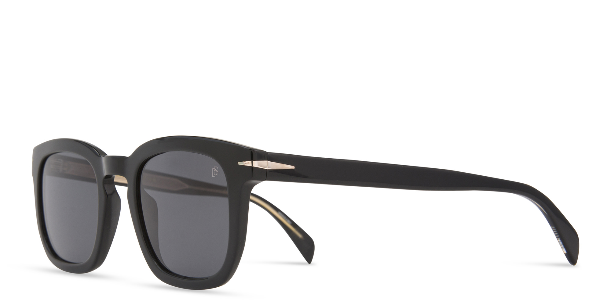 Shop DAVID BECKHAM Rectangle Sunglasses in Black online.